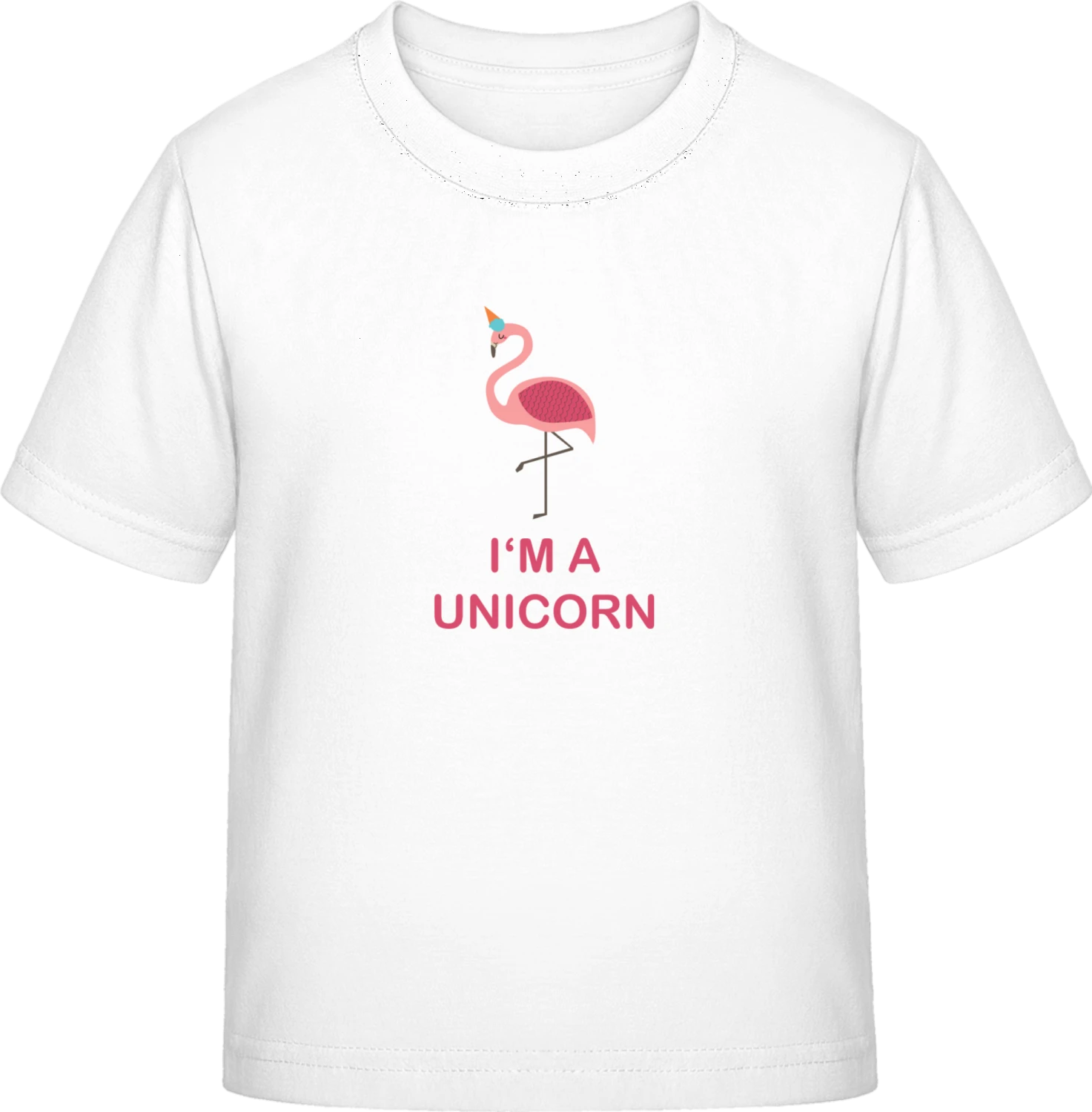 I Am A Unicorn Flamingo - White Exact 190 Kids - Front