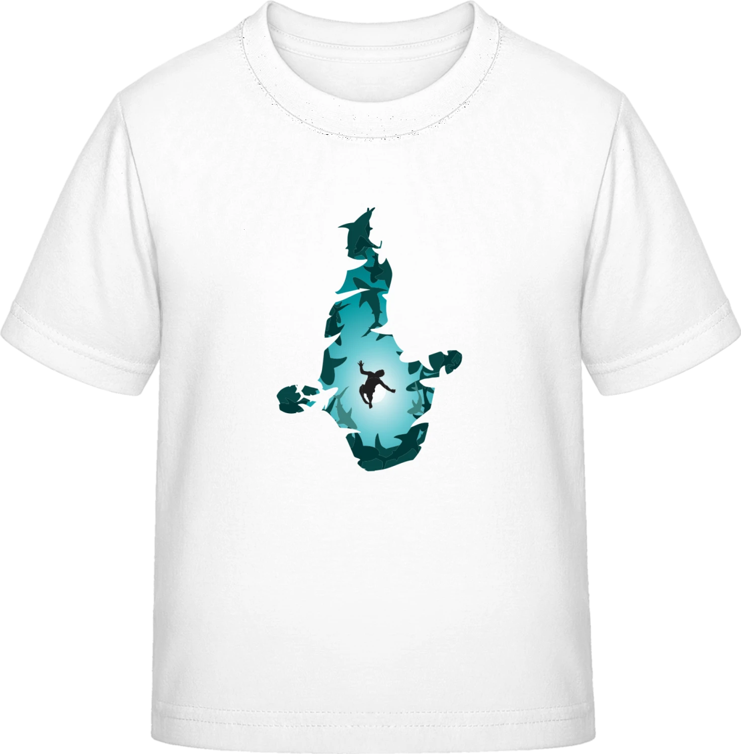 Sharks And Diver - White Exact 190 Kids - Front