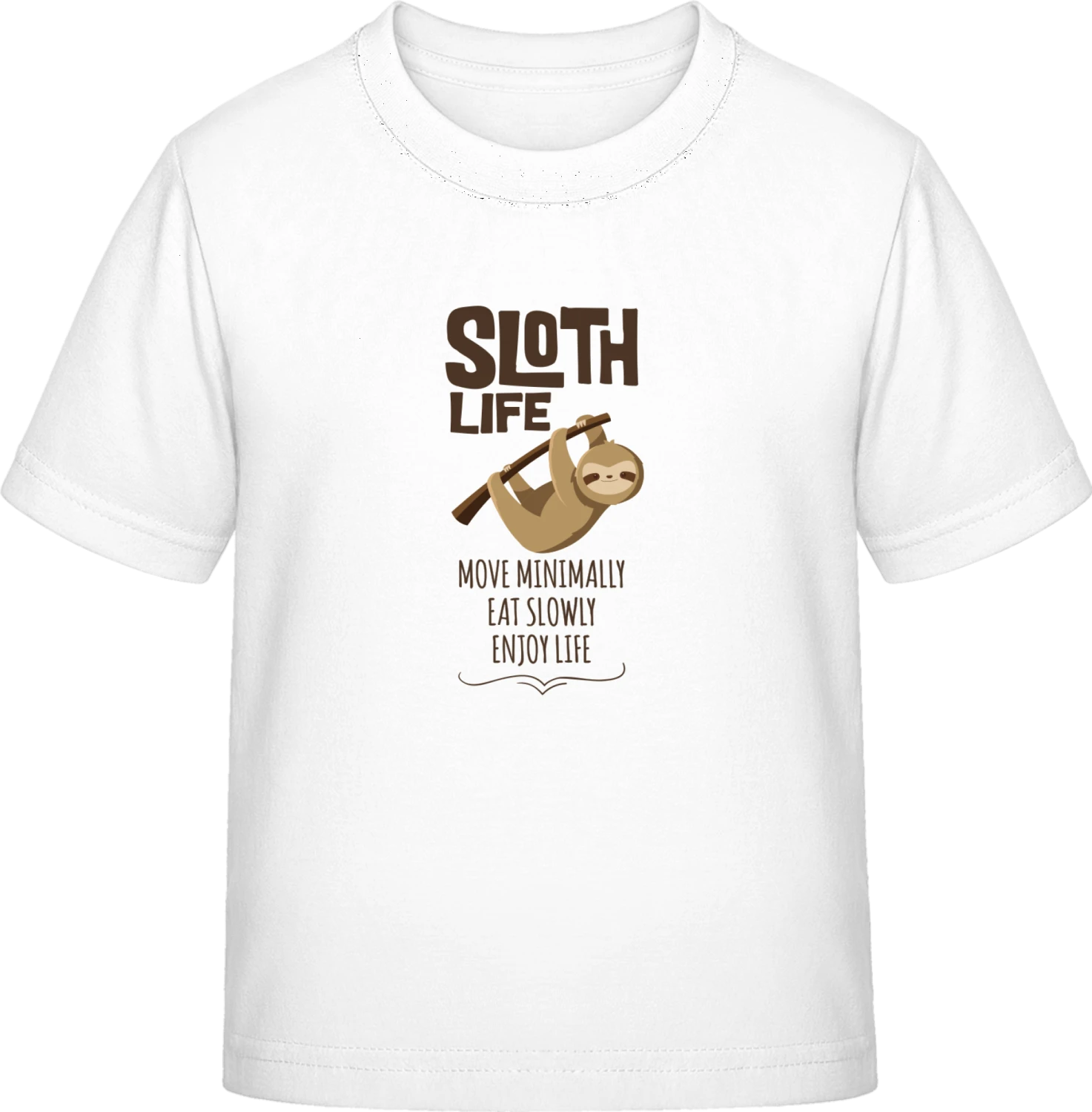 Sloth Life - White Exact 190 Kids - Front