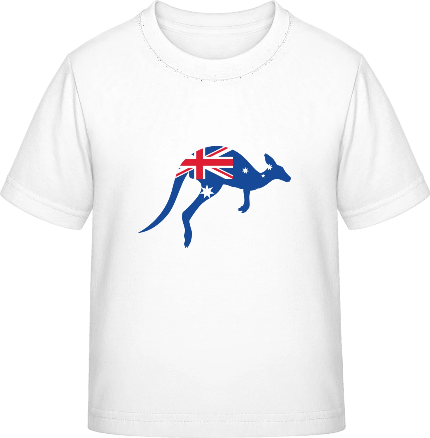 Kangaroo With Australian Flag - White Exact 190 Kids - Front