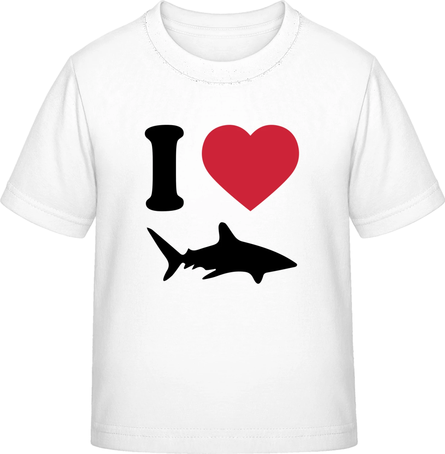 I Love Shark - White Exact 190 Kids - Front