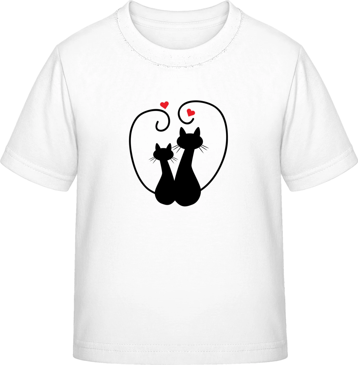 Silhouette Cats In Love - White Exact 190 Kids - Front