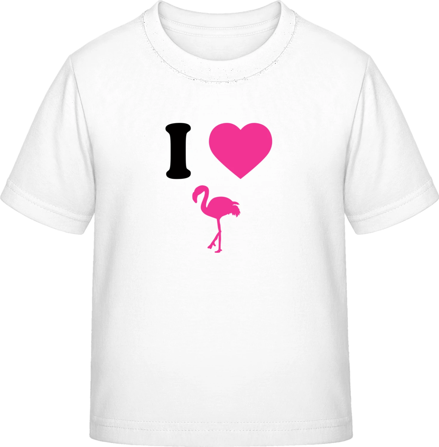 I Love Flamingos In Pink - White Exact 190 Kids - Front