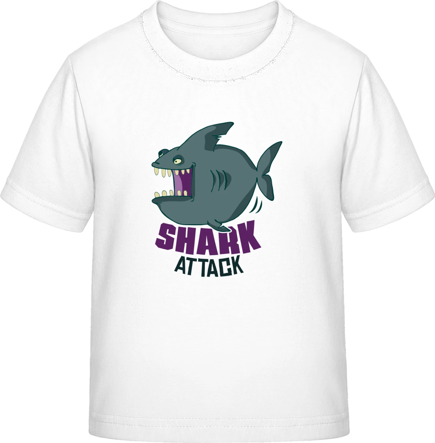 Funny Shark Attack - White Exact 190 Kids - Front