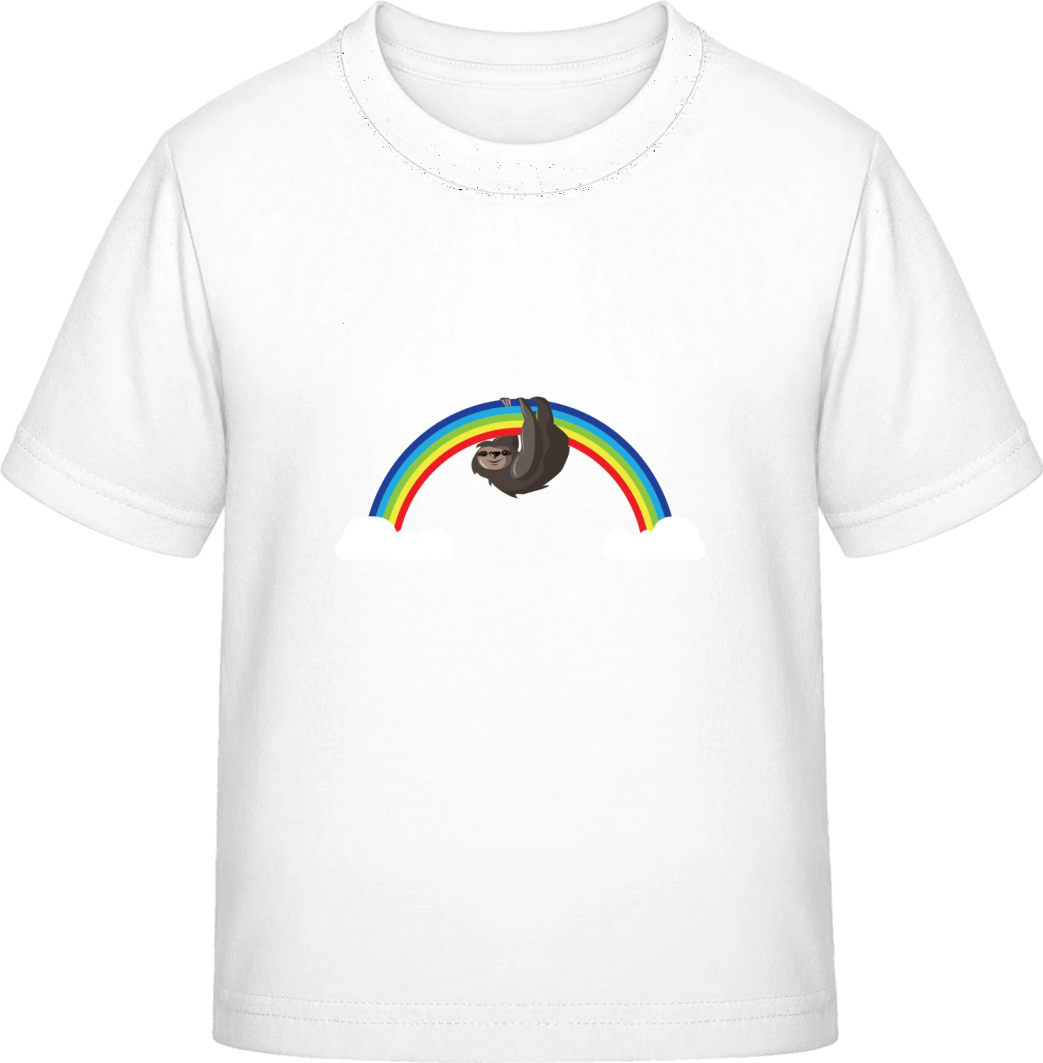 Sloth On Rainbow - White Exact 190 Kids - Front