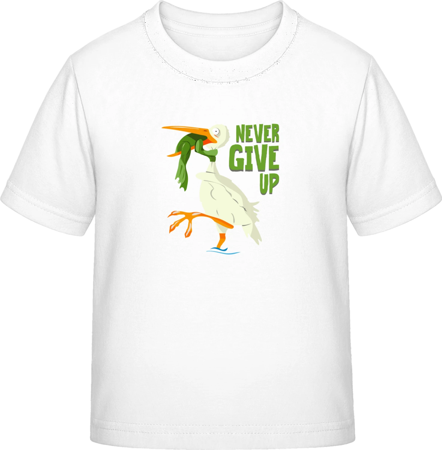 Never Give Up Frog - White Exact 190 Kids - Front