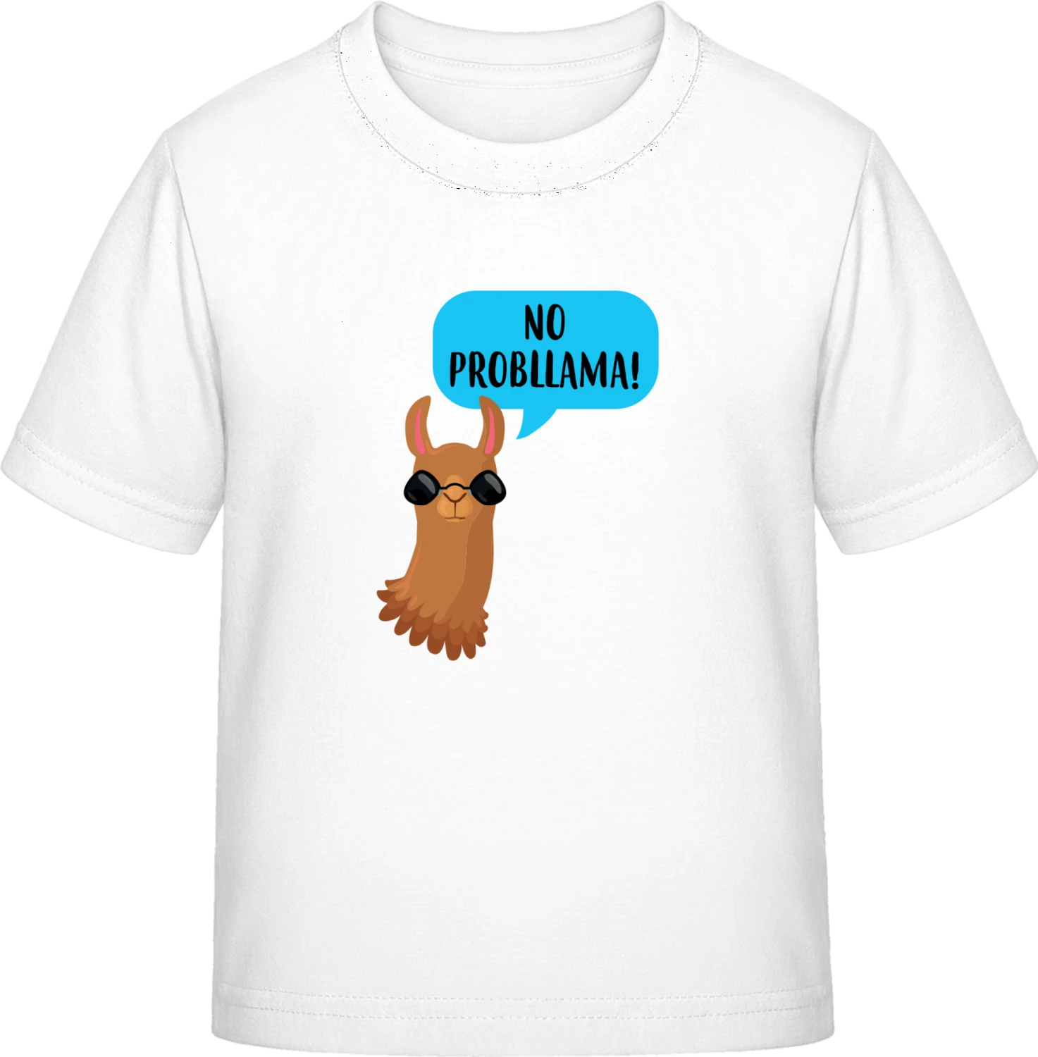 No Probllama - White Exact 190 Kids - Front