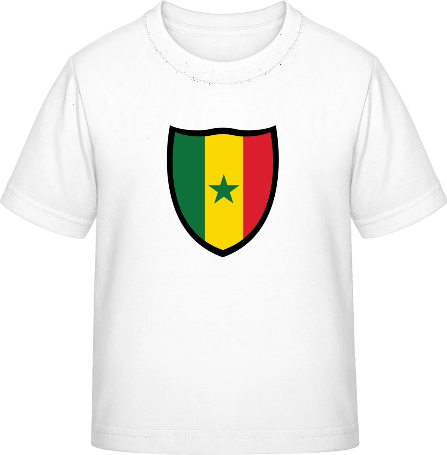 Senegal Flag Shield - White Exact 190 Kids - Front