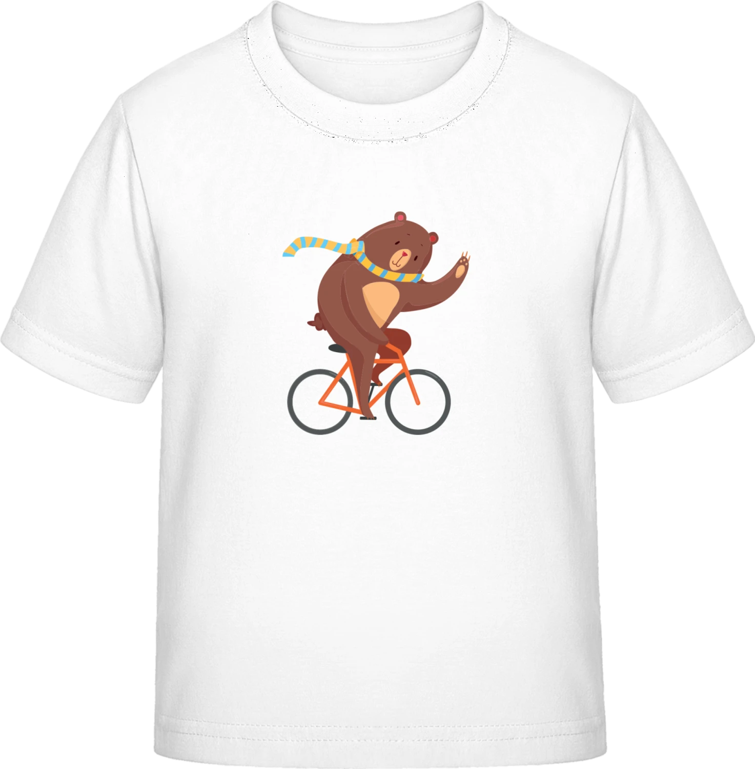 Bear On A Bike - White Exact 190 Kids - Front