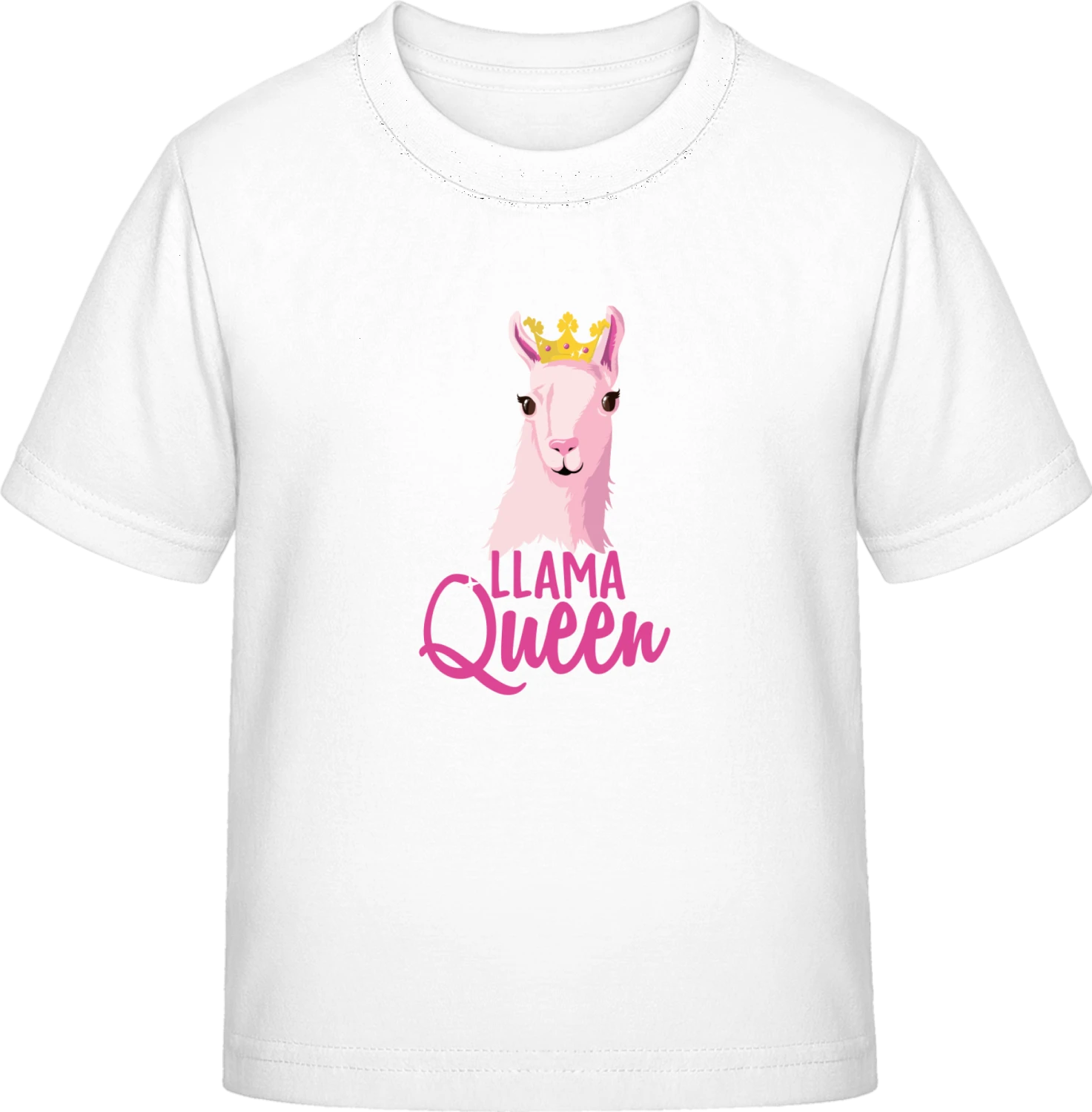 Llama Queen - White Exact 190 Kids - Front