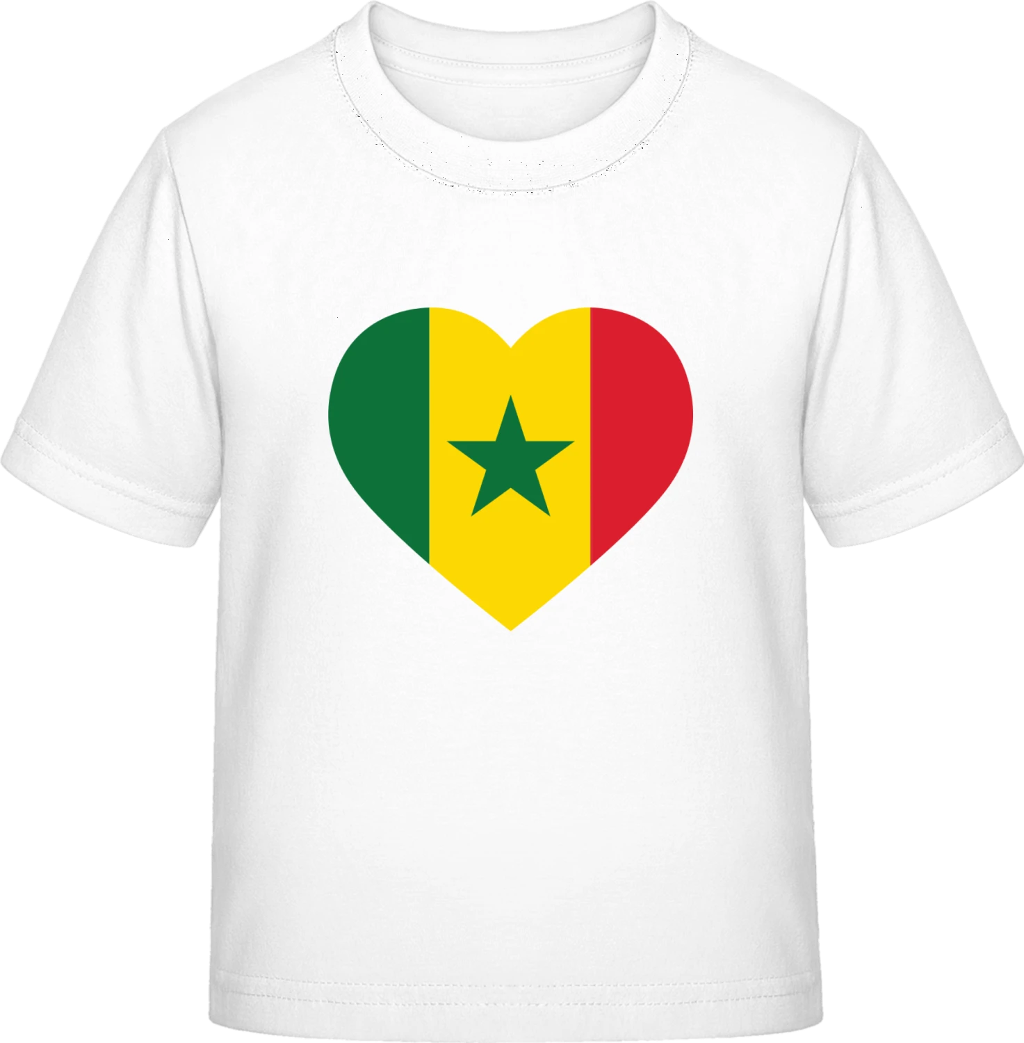 Senegalian Heart Flag - White Exact 190 Kids - Front