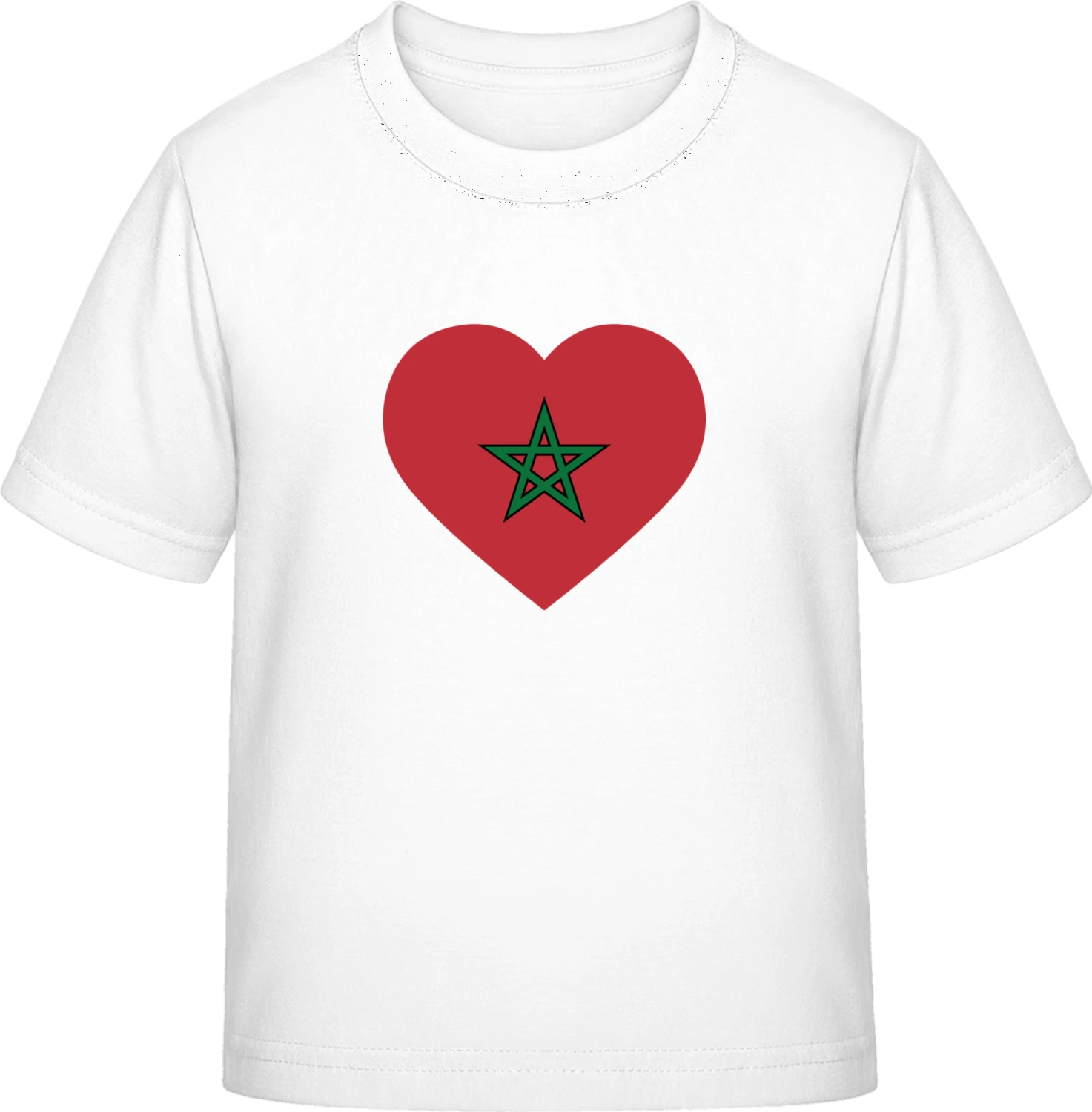 Morocco Heart Flag - White Exact 190 Kids - Front