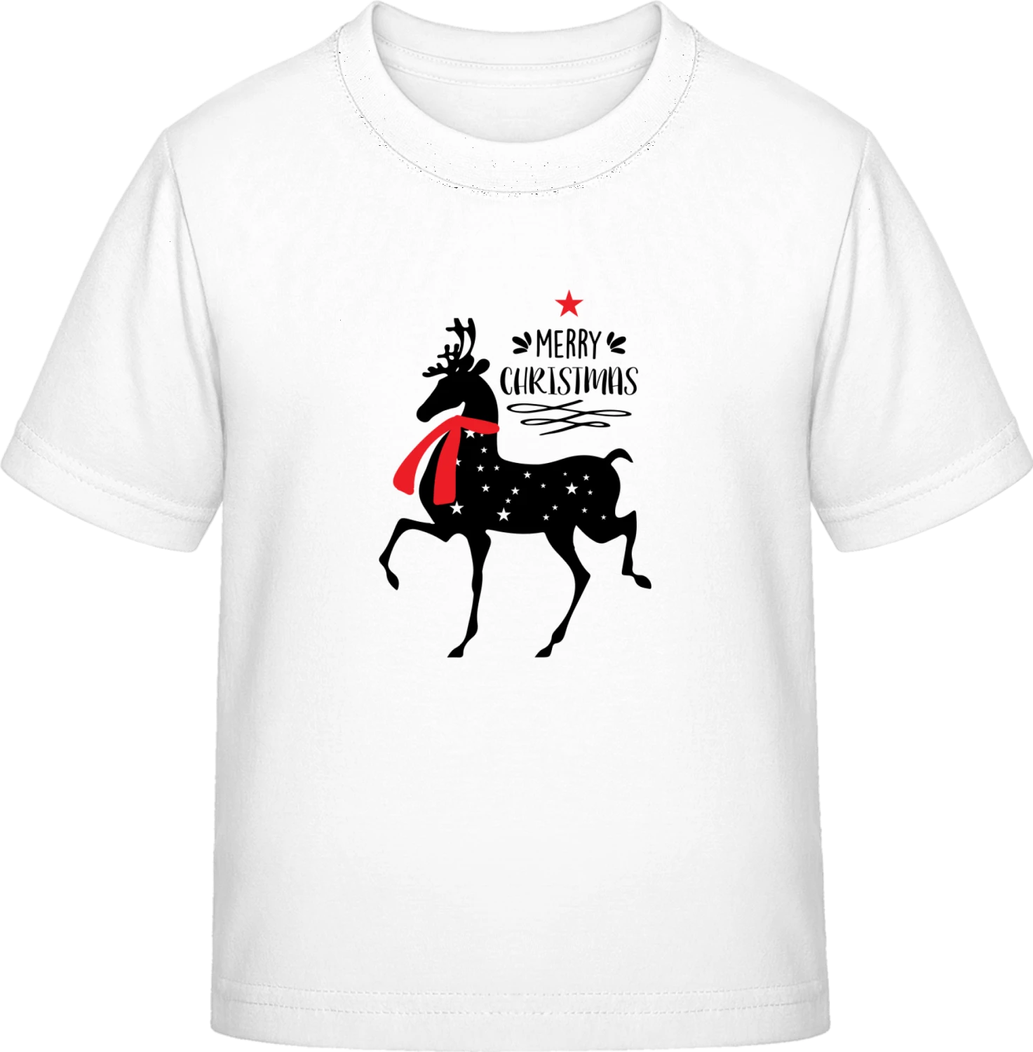 Merry Christmas Reindeer - White Exact 190 Kids - Front