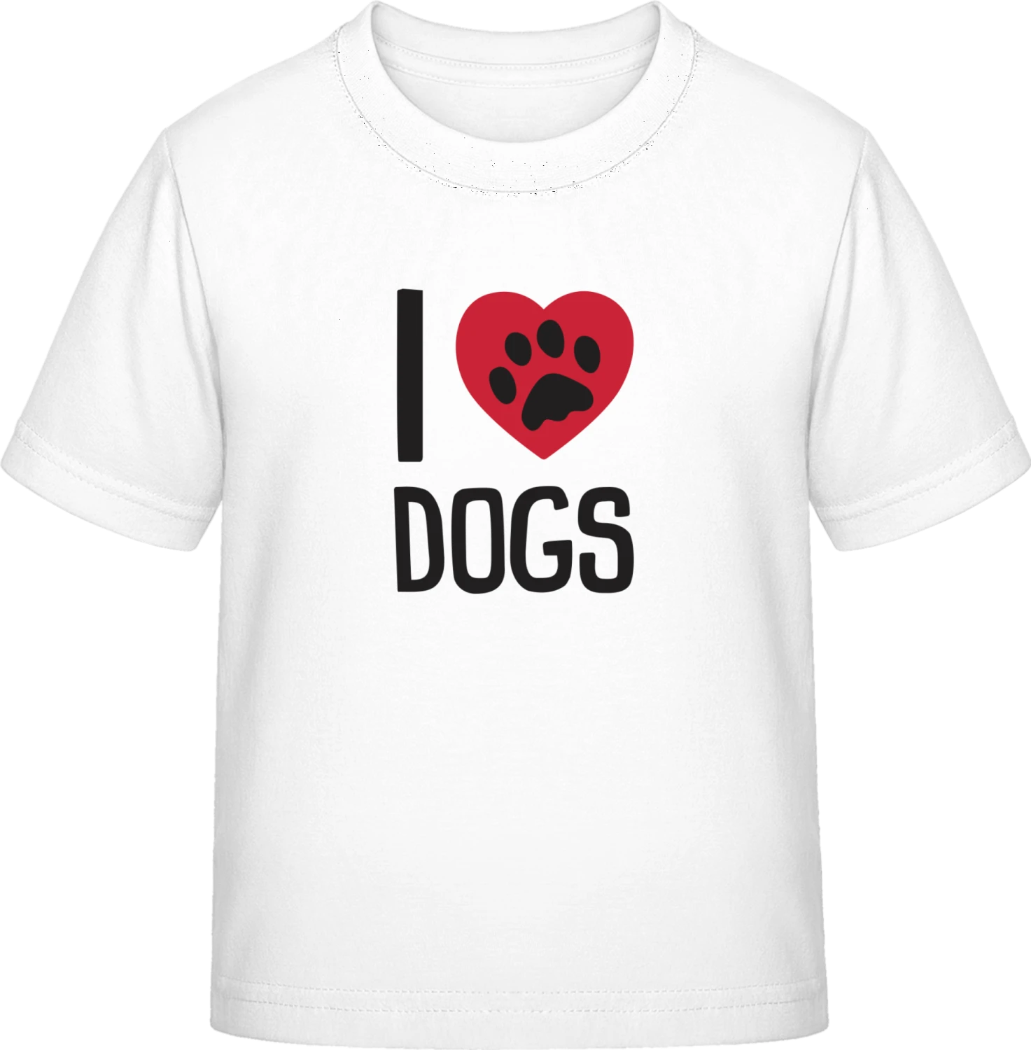 I Heart Dogs Paw - White Exact 190 Kids - Front