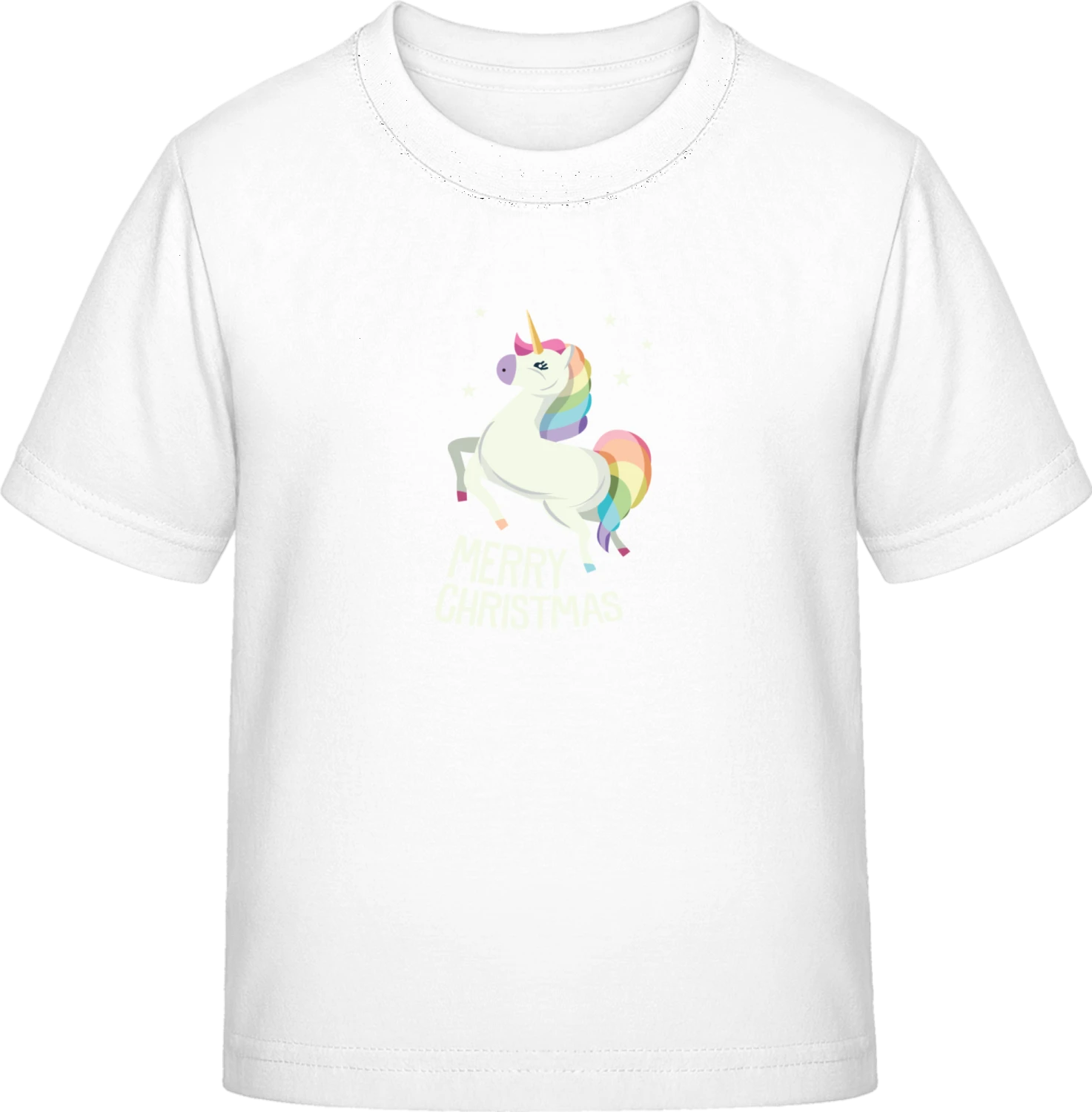 Merry Christmas Unicorn - White Exact 190 Kids - Front