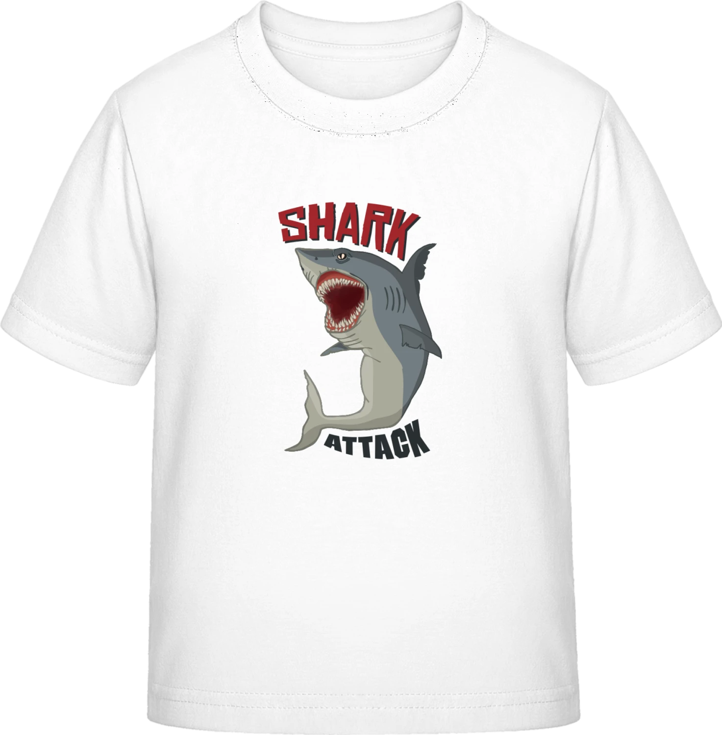 Shark Attack Scarry - White Exact 190 Kids - Front