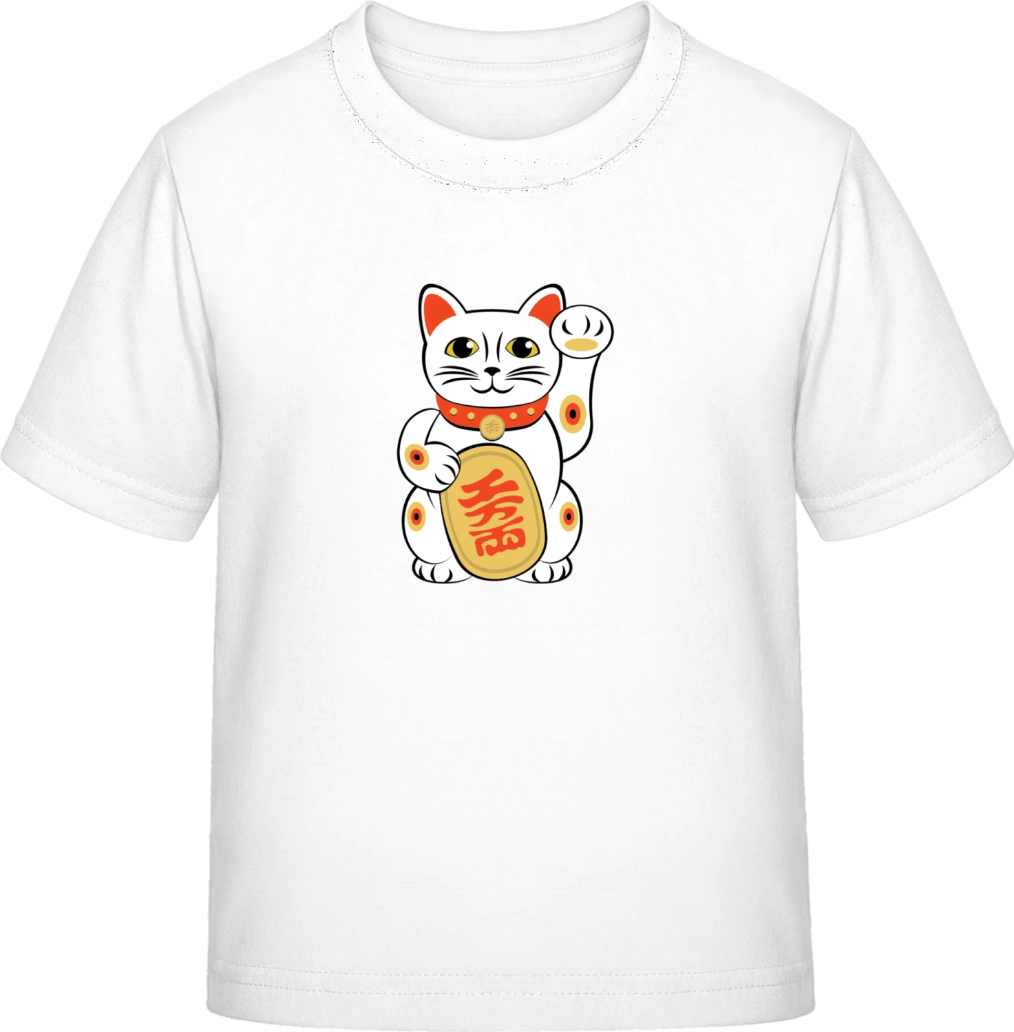 Chinese Lucky Cat - White Exact 190 Kids - Front