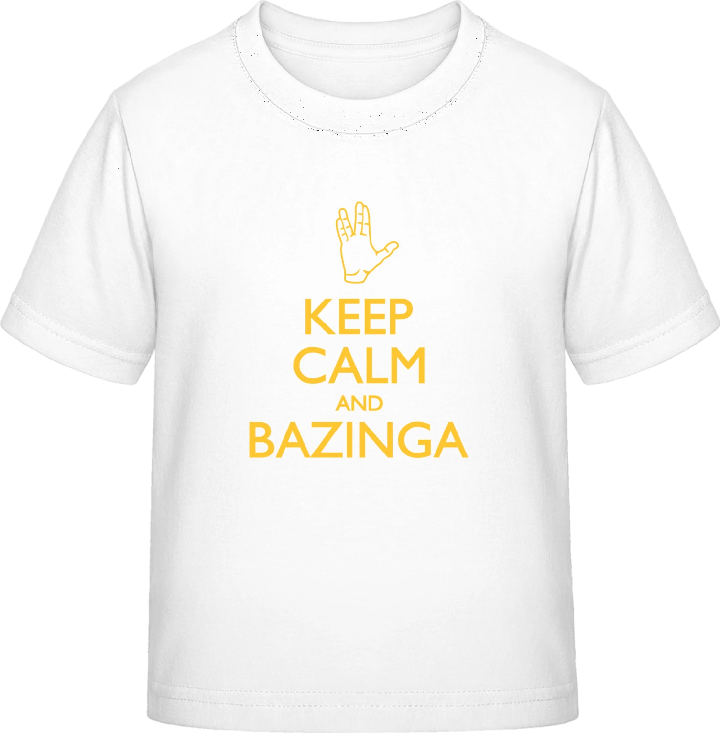 Keep Calm Bazinga Hand - White Exact 190 Kids - Front