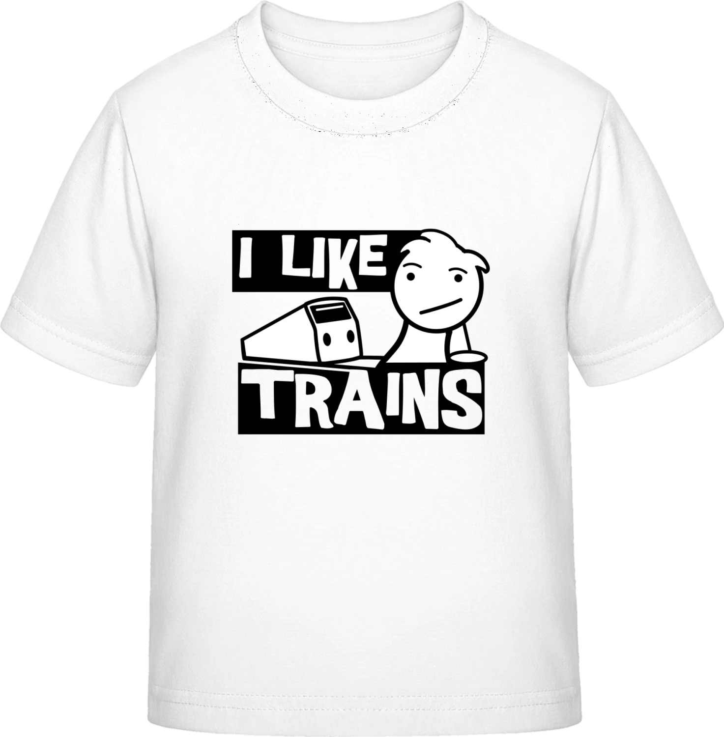 I Like Trains - White Exact 190 Kids - Front