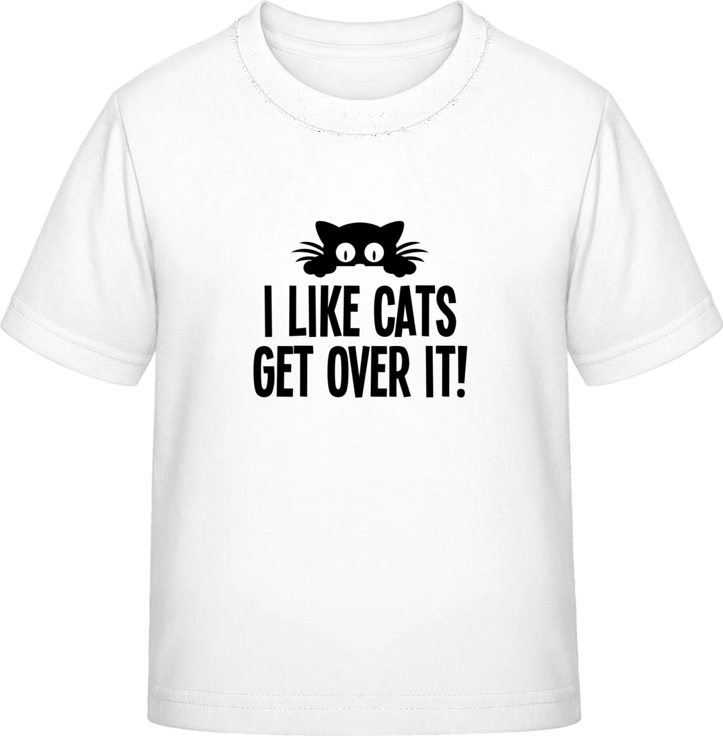 I Like Cats Get Over It! - White Exact 190 Kids - Front