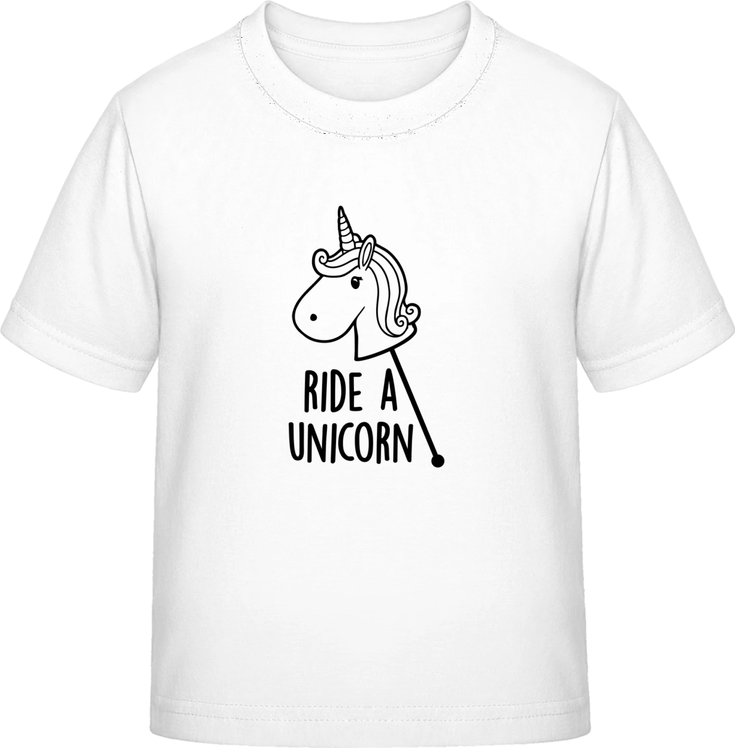 Ride A Unicorn - White Exact 190 Kids - Front