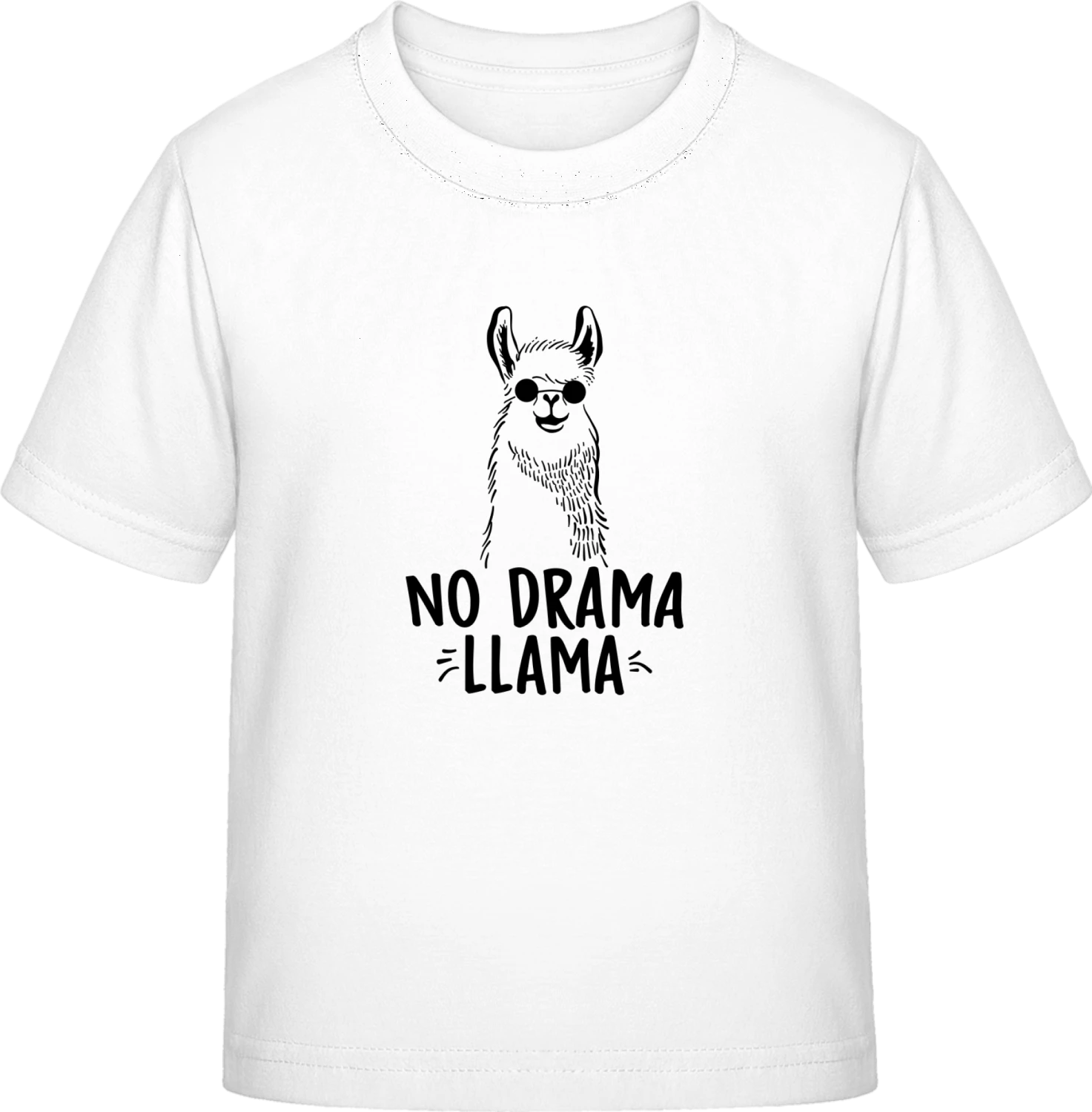 No Drama Llama - White Exact 190 Kids - Front