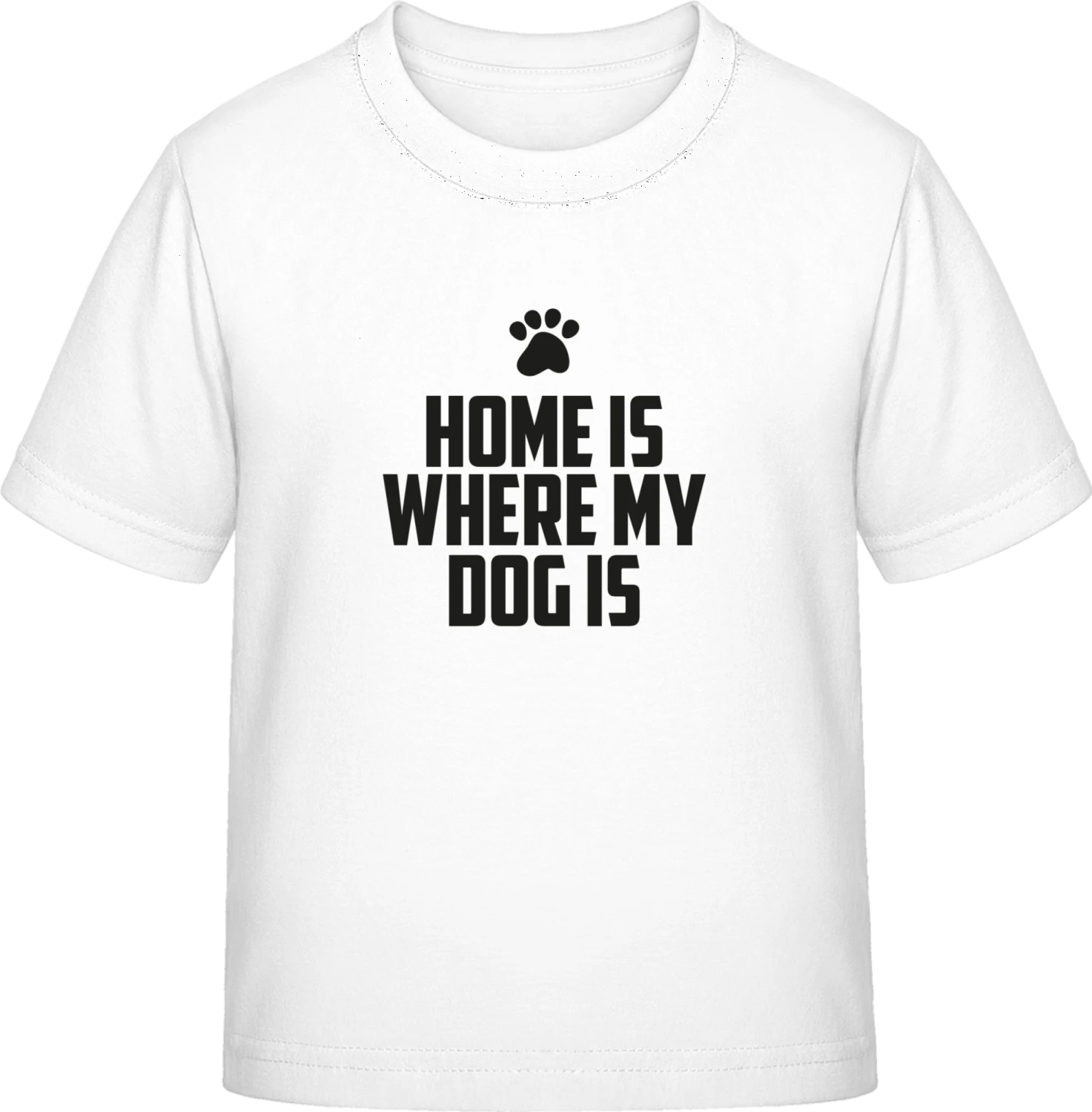 Home Is Where My Dog Is Illustration - White Exact 190 Kids - Front