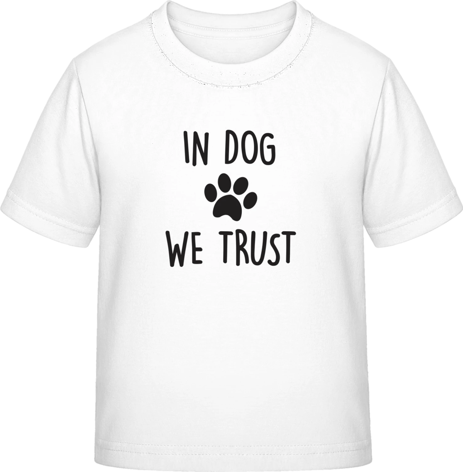 In Dog We Trust - White Exact 190 Kids - Front