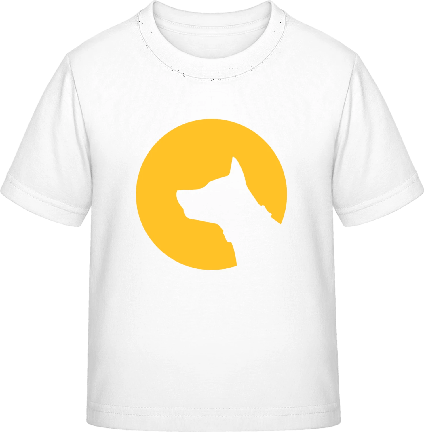 Dog Silhouette In The Moon - White Exact 190 Kids - Front