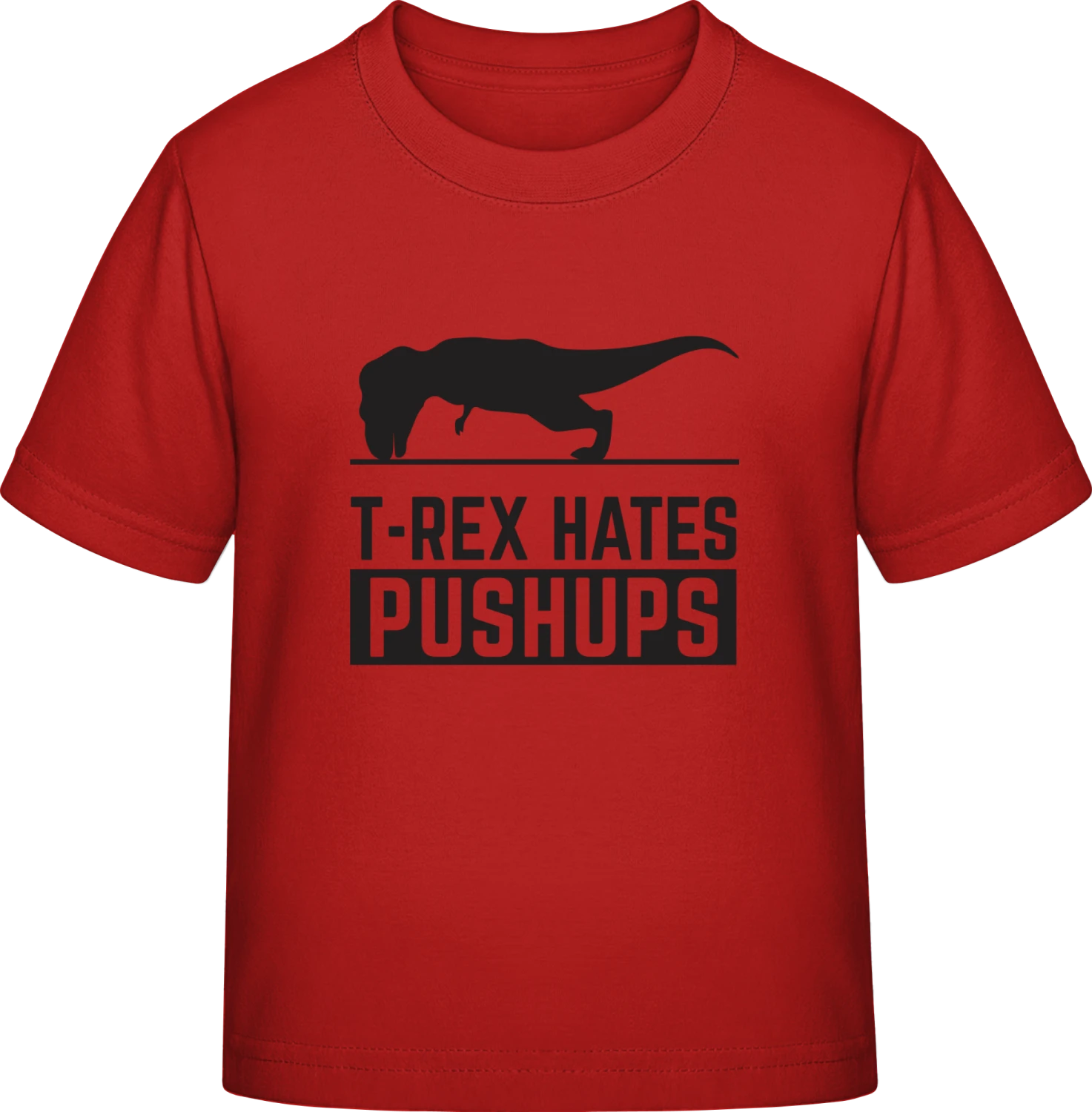 T-Rex Hates Pushups Funny - Red Exact 190 Kids - Front