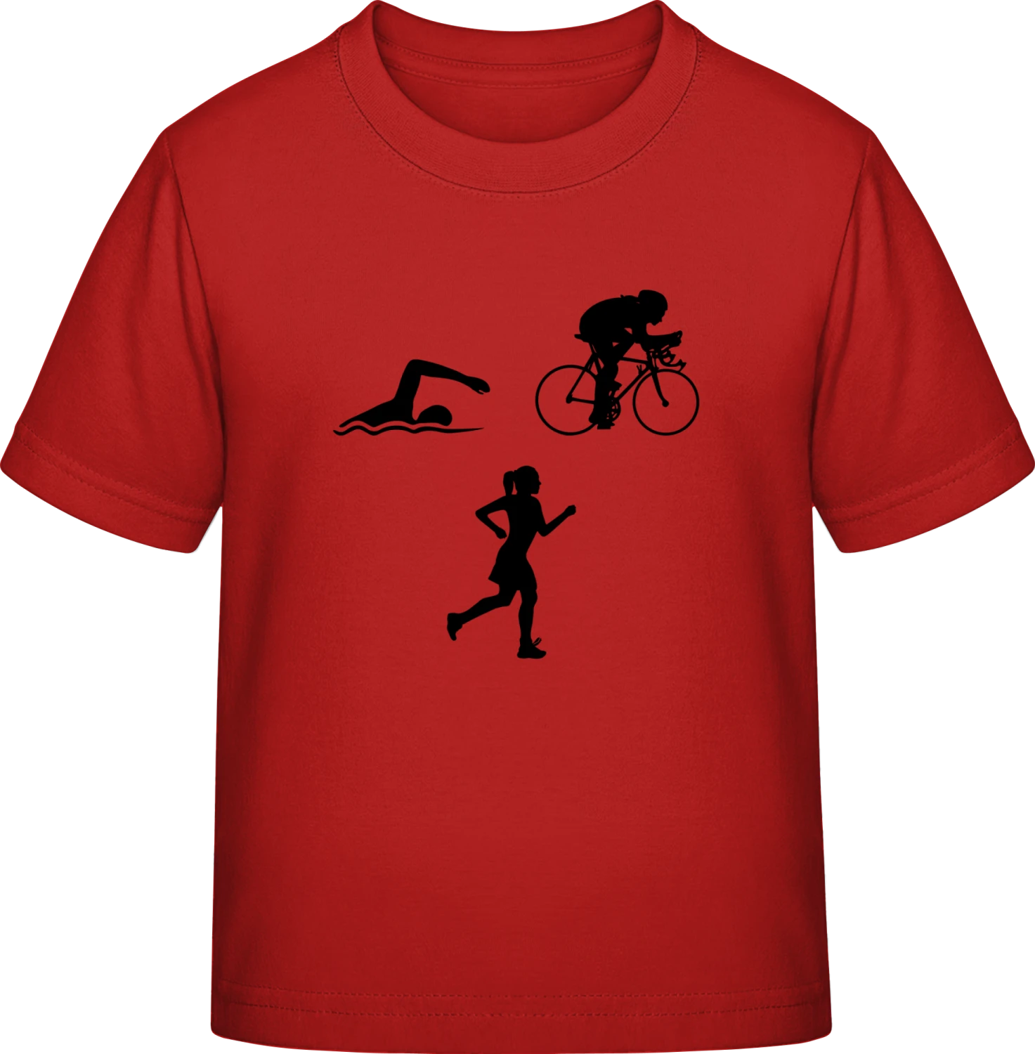 Triathlete Silhouette Female - Red Exact 190 Kids - Front