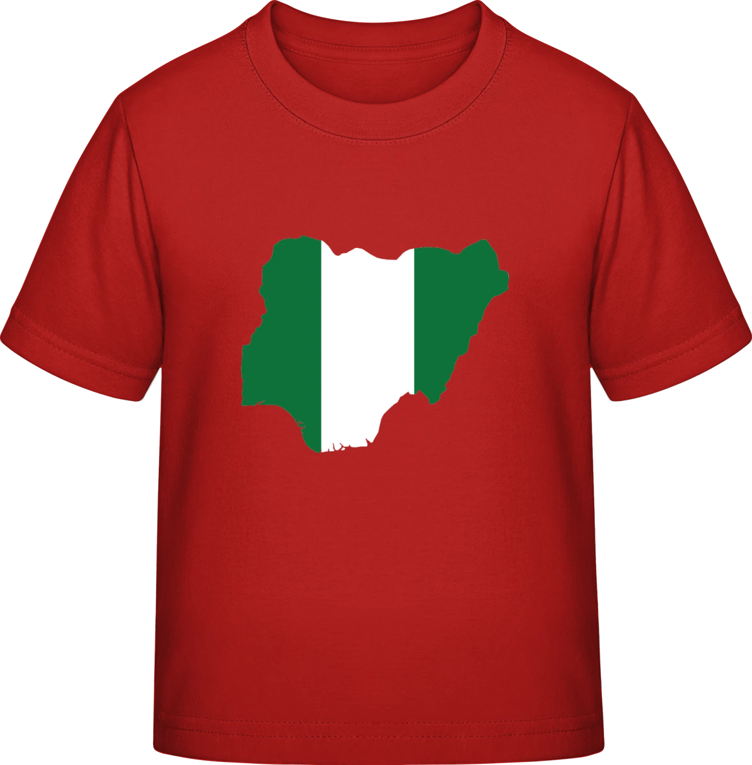 Nigeria Map Flag - Red Exact 190 Kids - Front