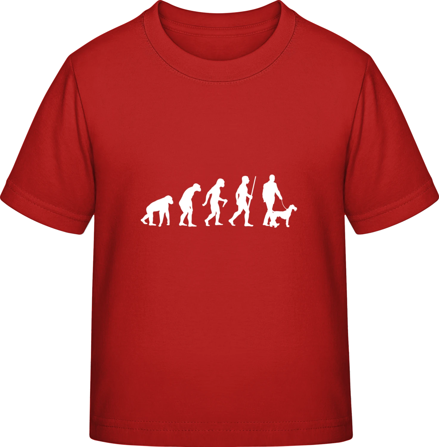 Dog Evolution Humour - Red Exact 190 Kids - Front