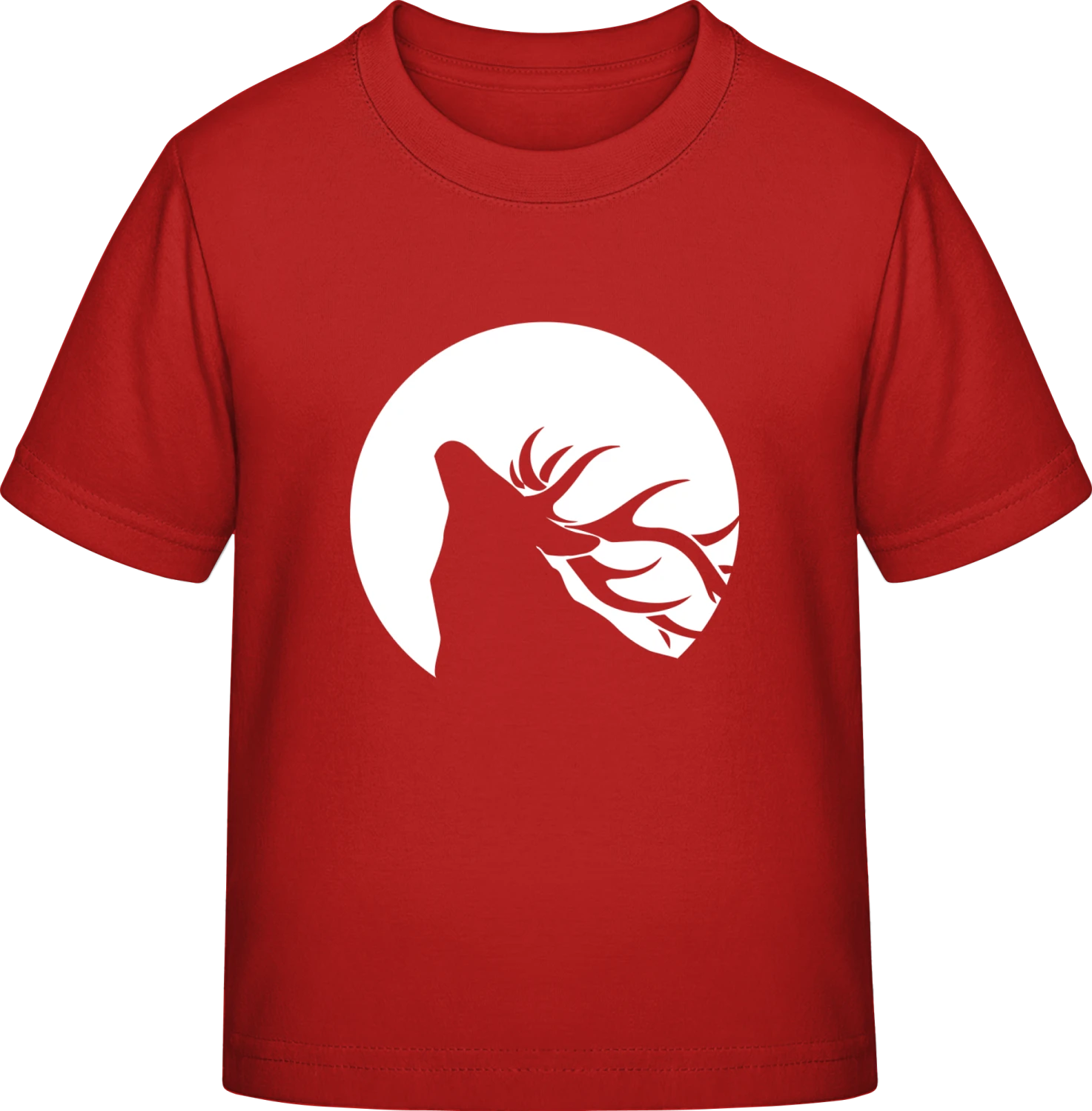 Deer with Moon - Red Exact 190 Kids - Front