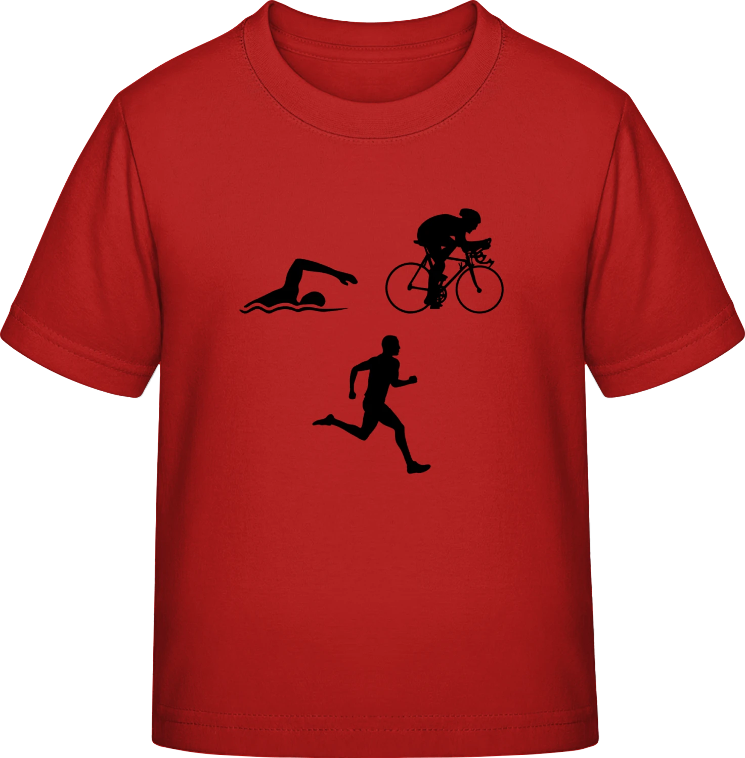 Triathlete Silhouette - Red Exact 190 Kids - Front