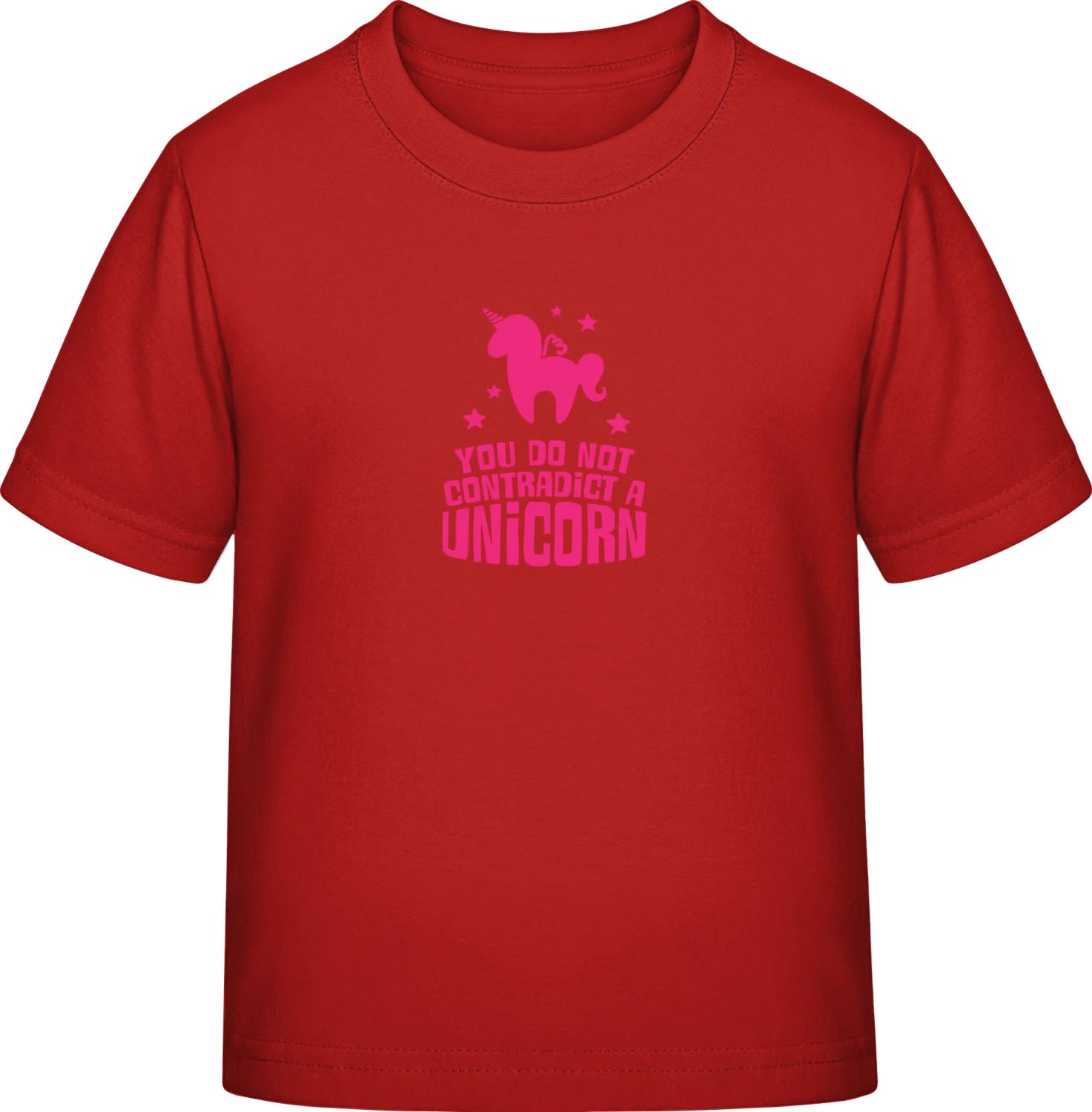 You Do Not Contradict A Unicorn - Red Exact 190 Kids - Front