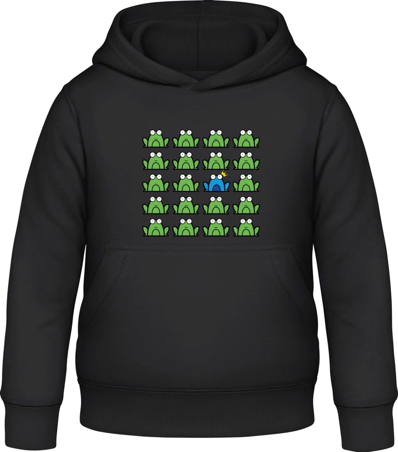 Be Different Frog - Black Awdis Hoodie Kids - Front