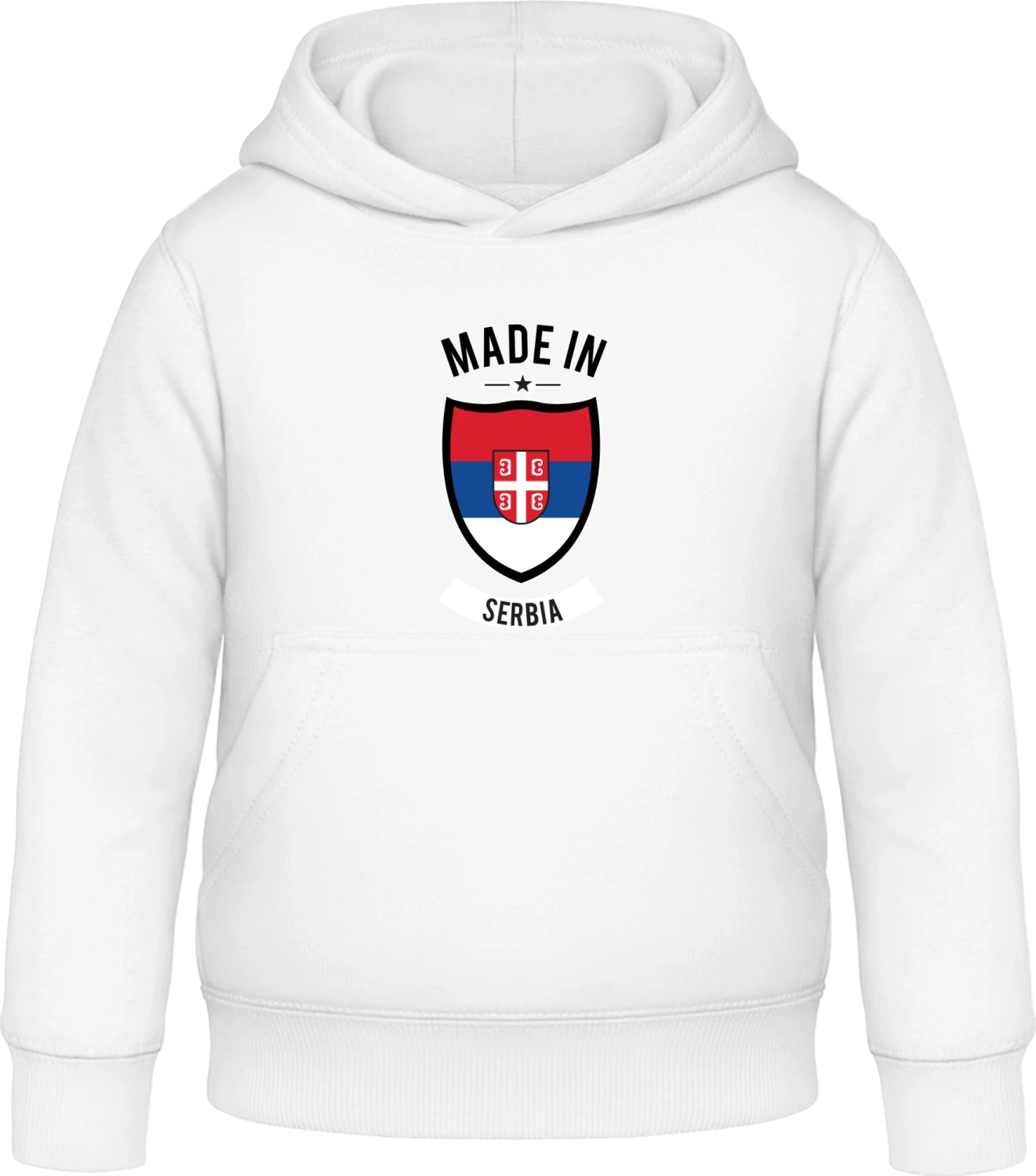 Made in Serbia - Arctic white Awdis Hoodie Kids - Front