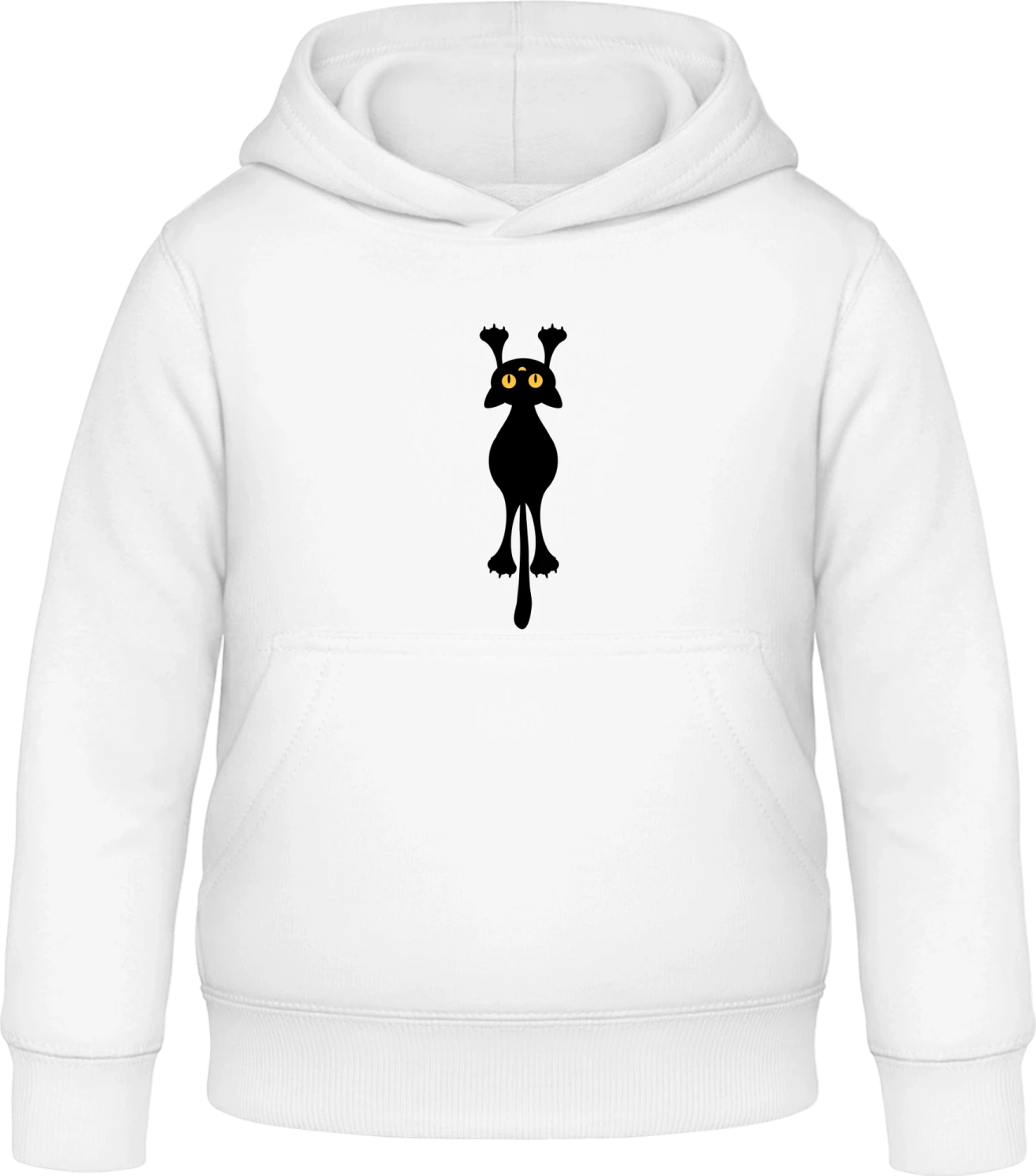 Hanging Cat - Arctic white Awdis Hoodie Kids - Front