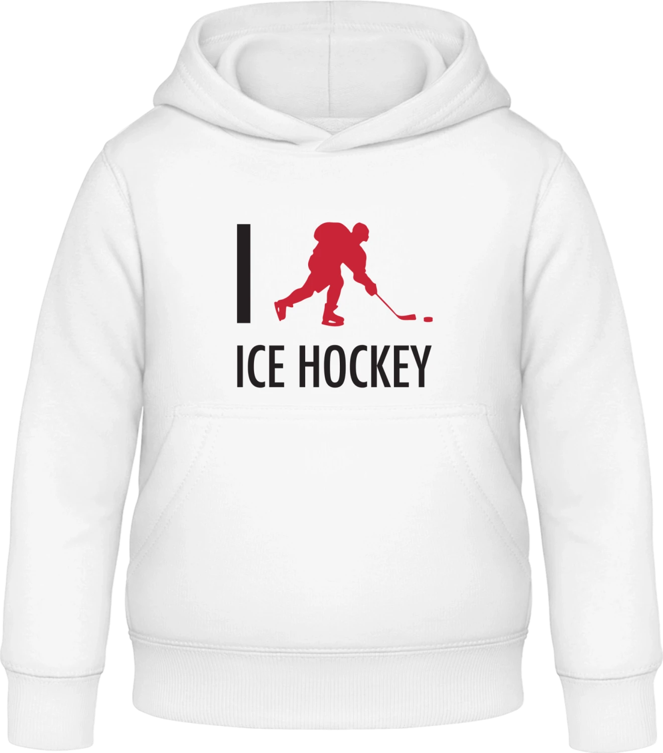 I Love Ice Hockey - Arctic white Awdis Hoodie Kids - Front