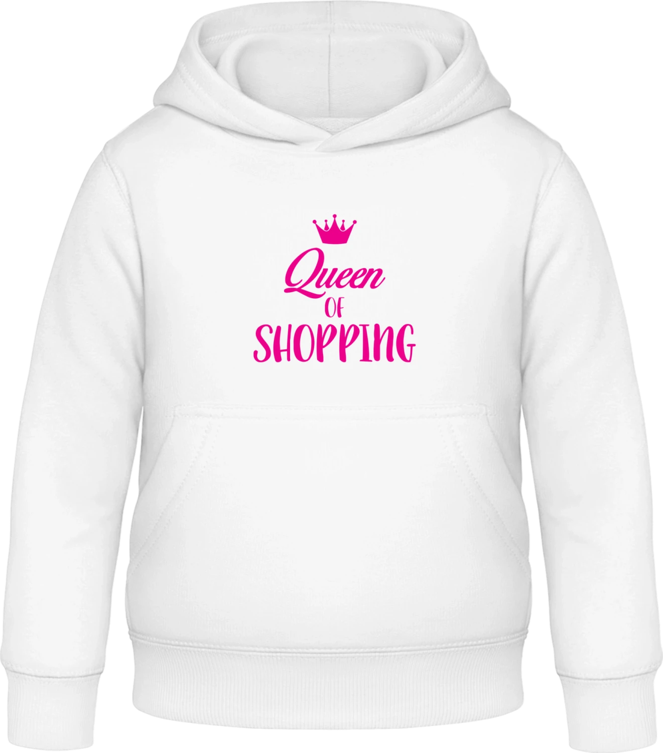 Queen Of Shopping - Arctic white Awdis Hoodie Kids - Front