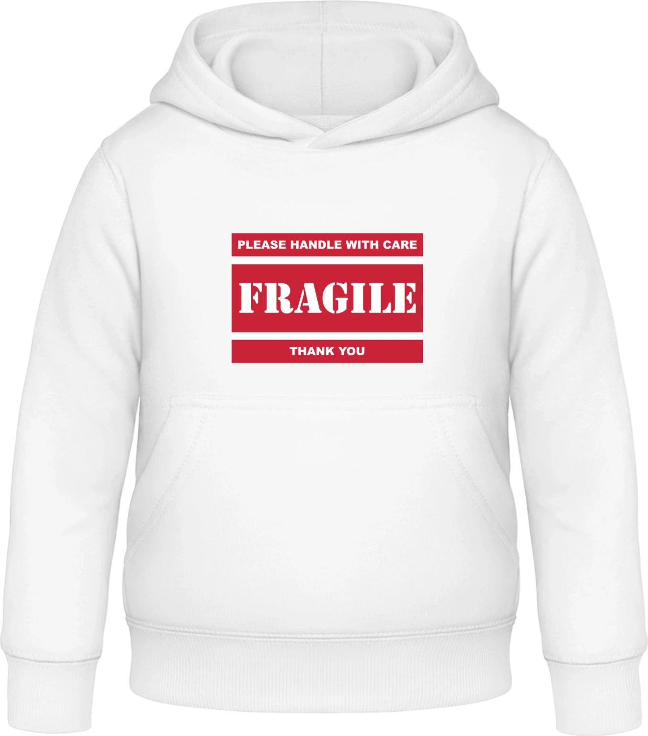 Fragile Please Handle With Care - Arctic white Awdis Hoodie Kids - Front