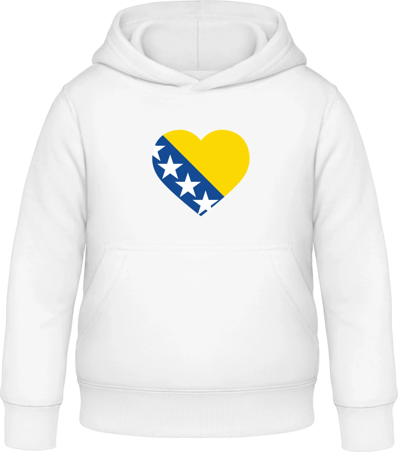 Bosnia Heart - Arctic white Awdis Hoodie Kids - Front