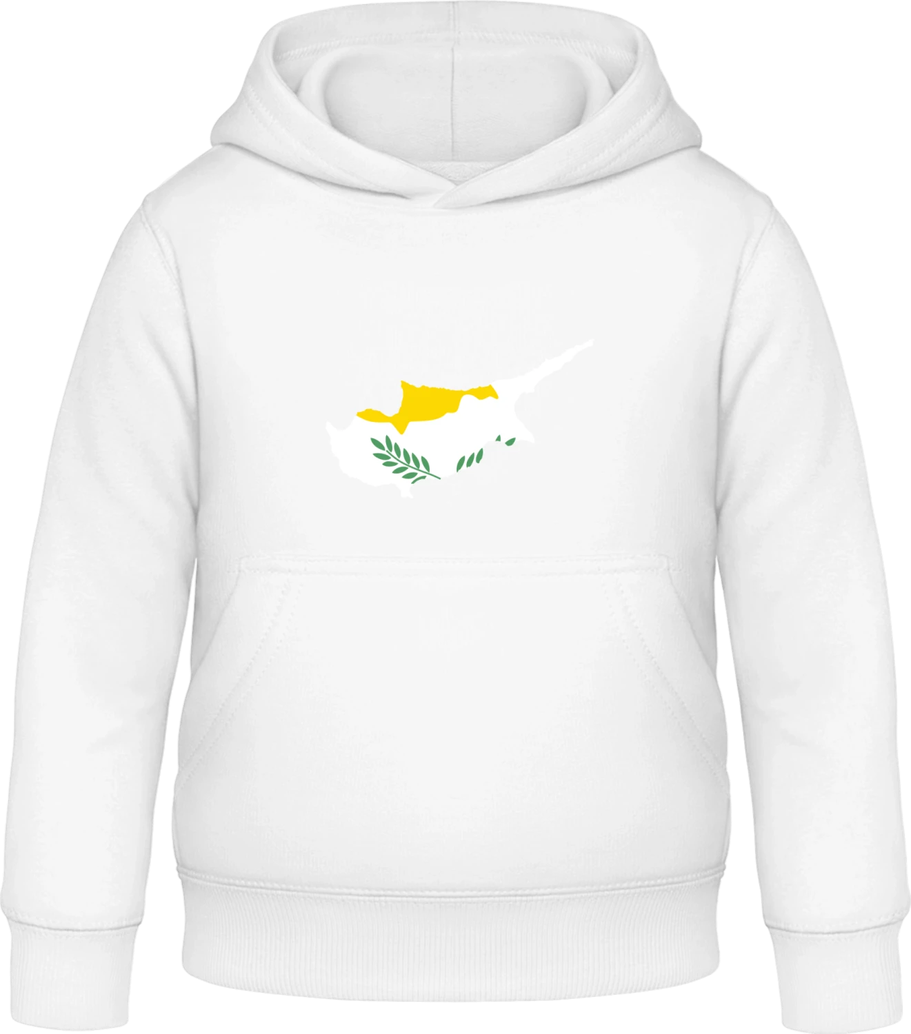 Cyprus Map - Arctic white Awdis Hoodie Kids - Front