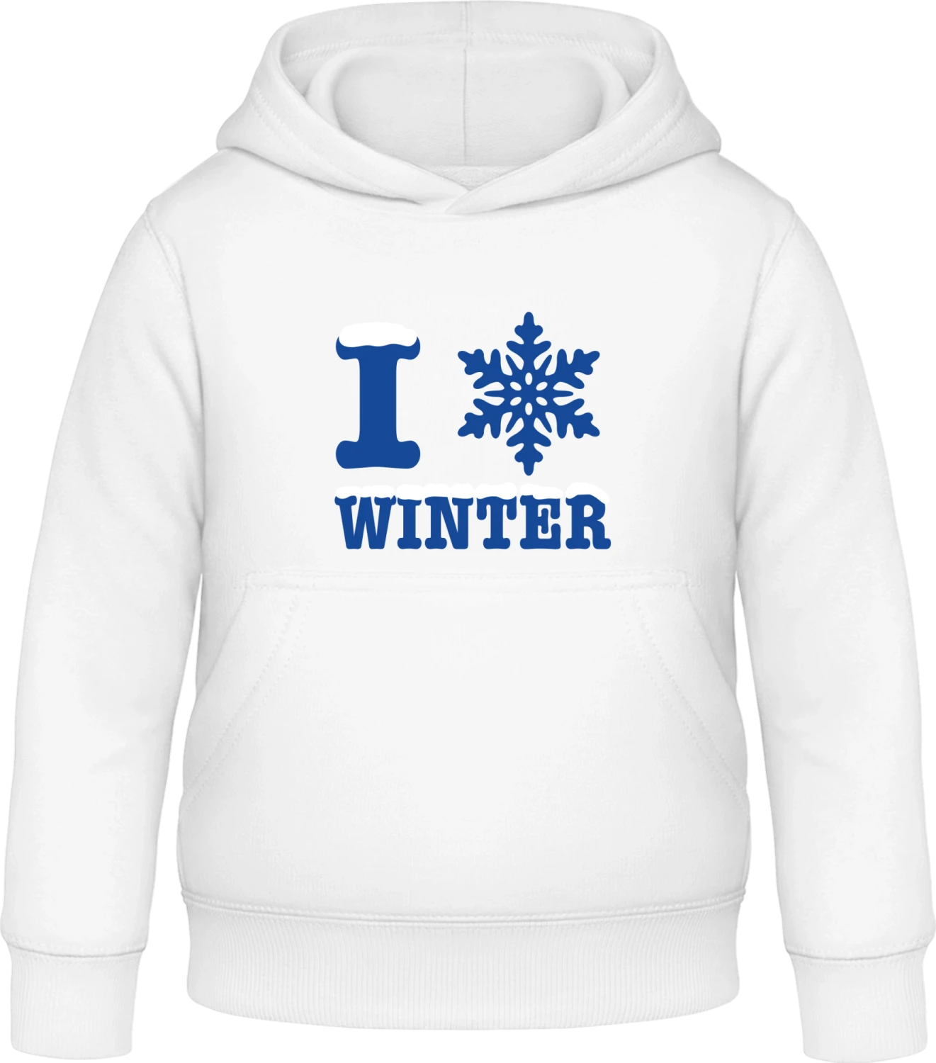 I Love Winter - Arctic white Awdis Hoodie Kids - Front