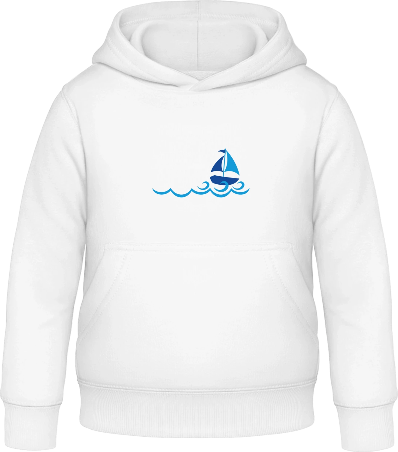 Sailboat On Waves - Arctic white Awdis Hoodie Kids - Front