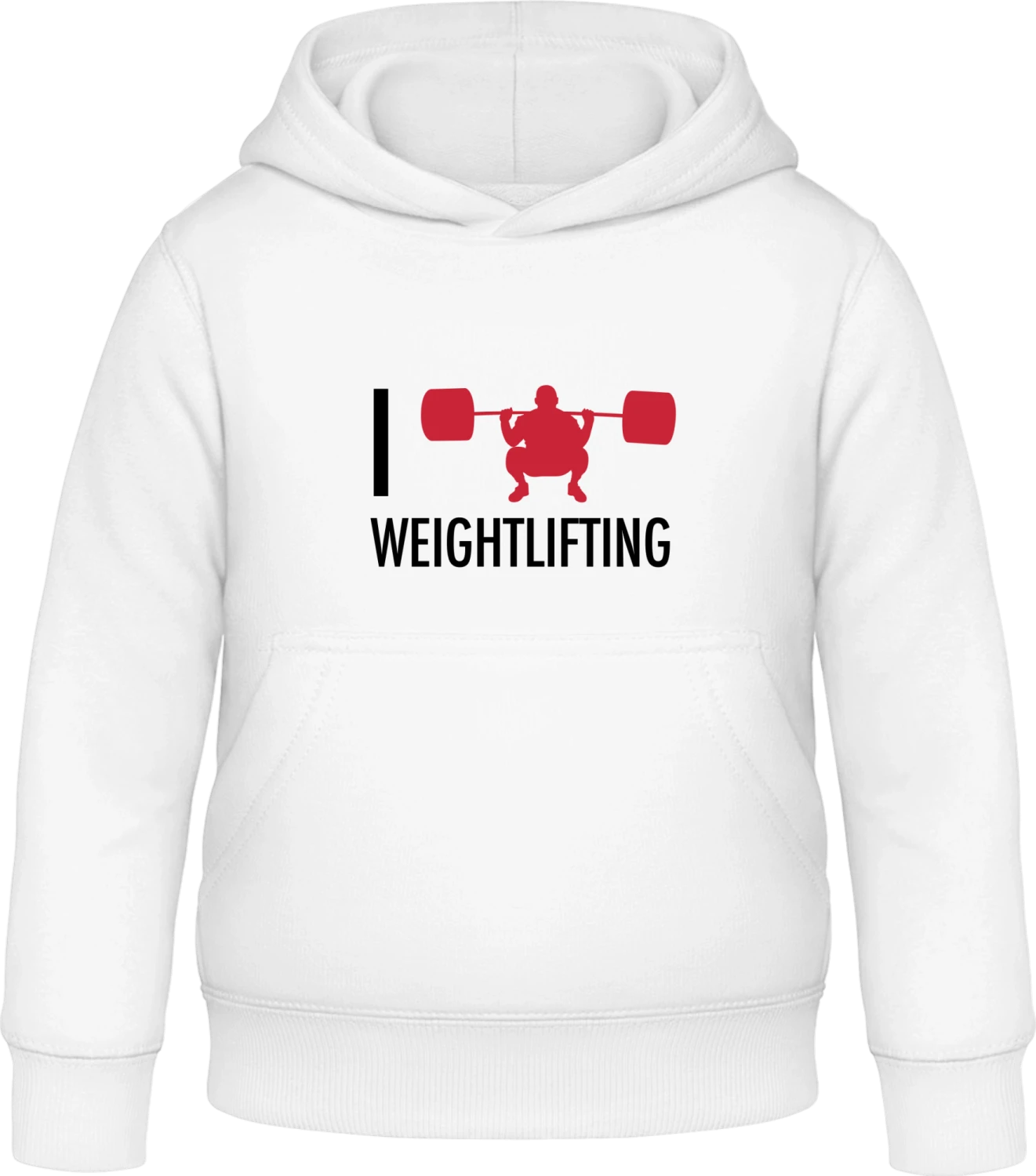 I Love Weightlifting - Arctic white Awdis Hoodie Kids - Front