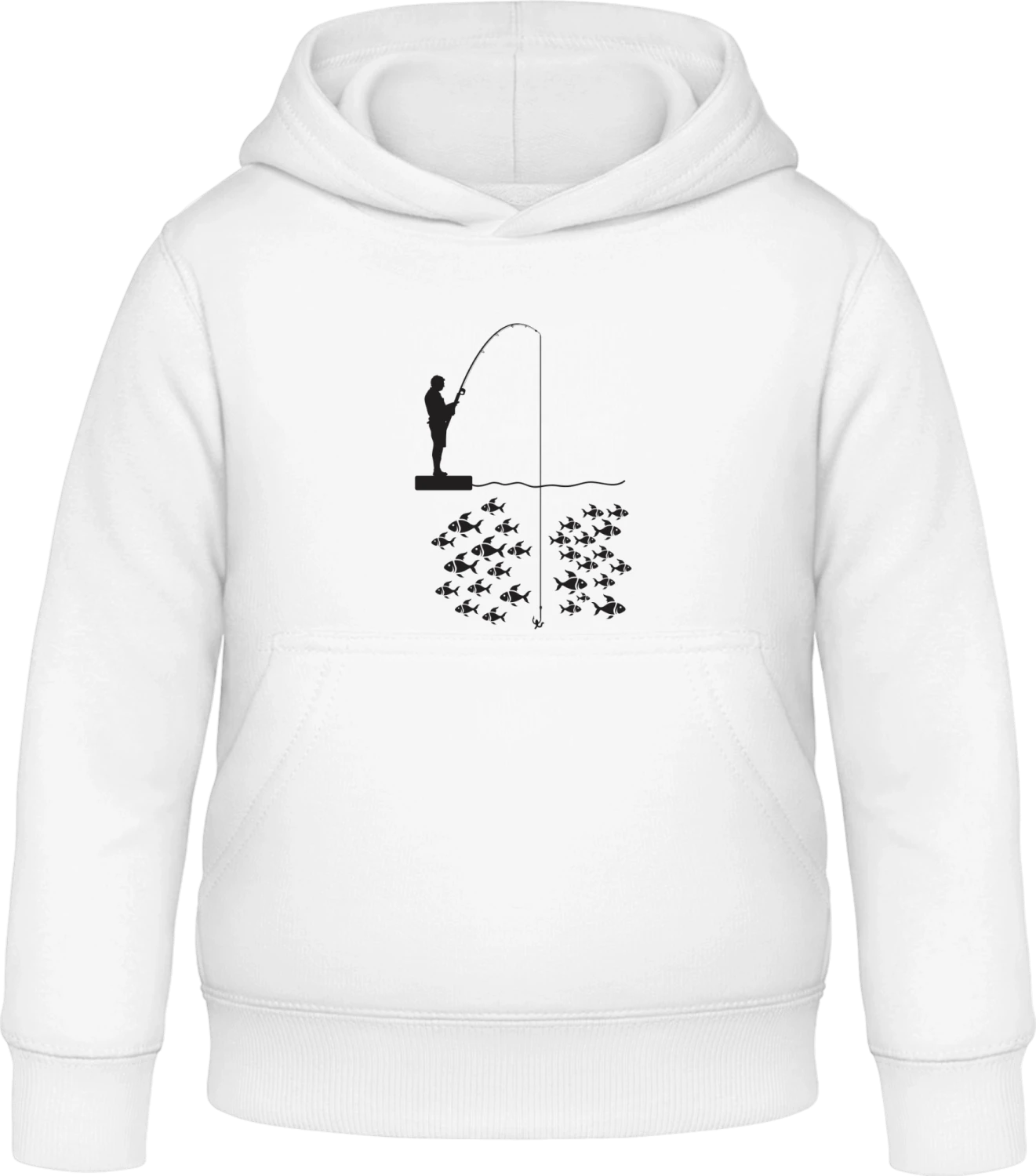 Fishing Humor - Arctic white Awdis Hoodie Kids - Front