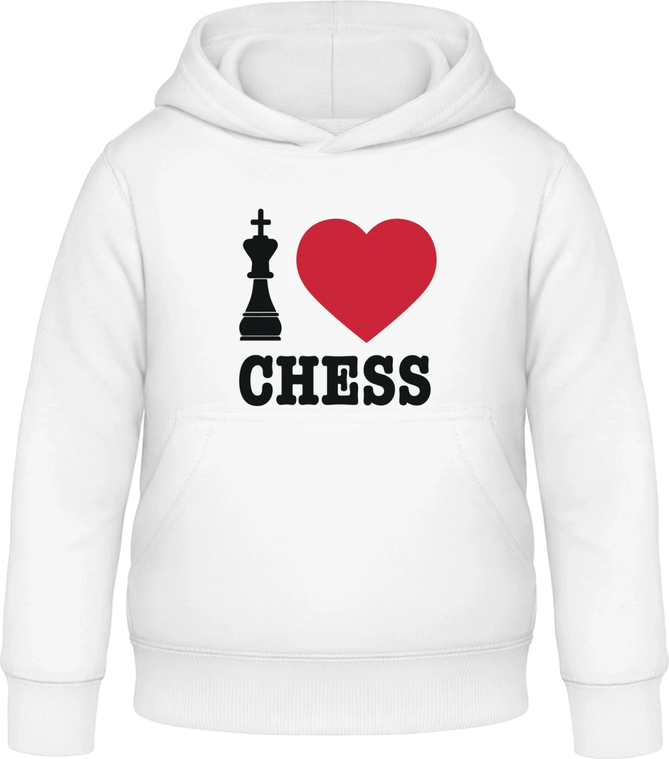 I Love Chess - Arctic white Awdis Hoodie Kids - Front