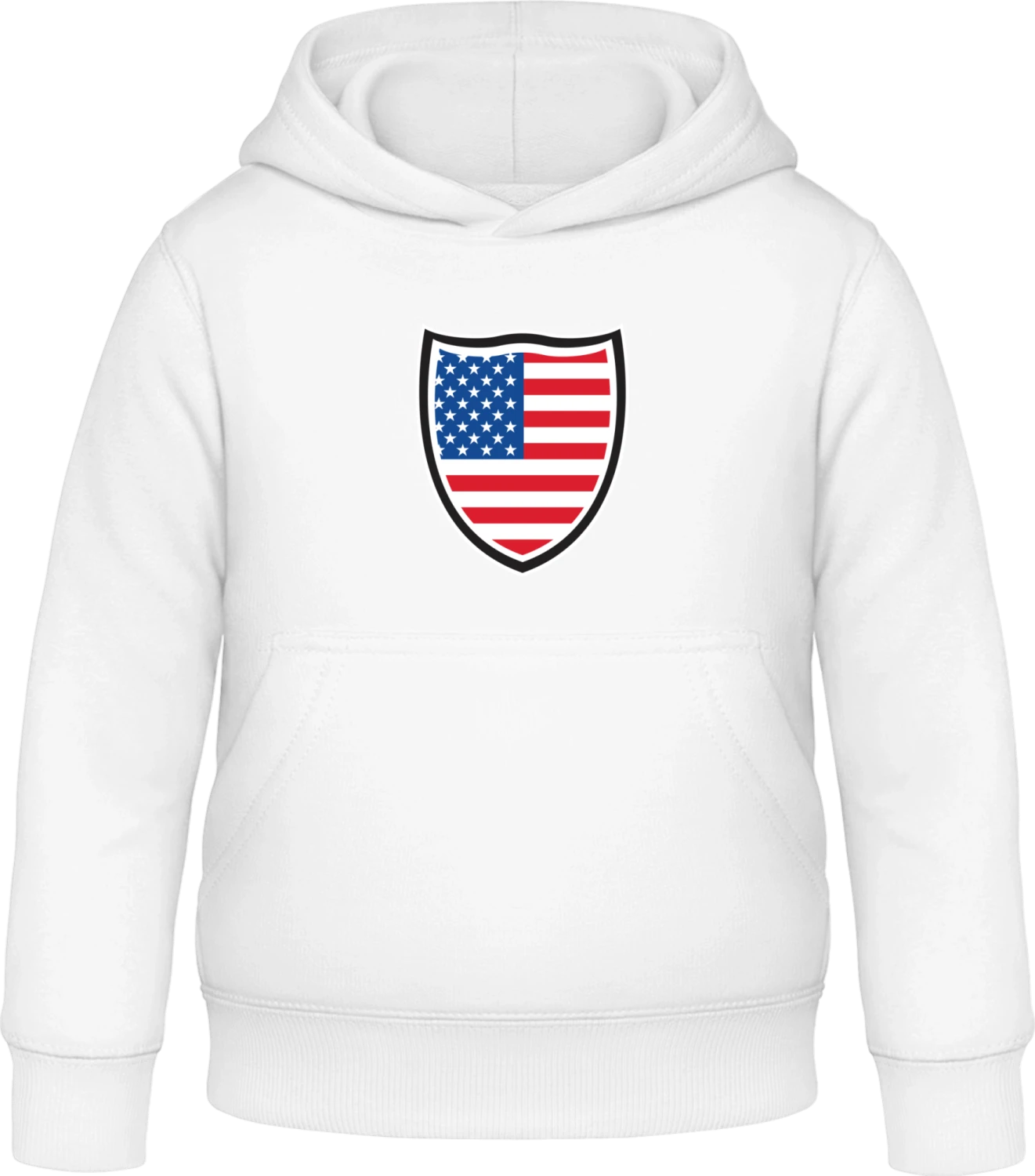 USA Shield Flag - Arctic white Awdis Hoodie Kids - Front